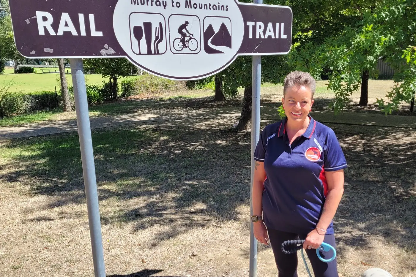 ON A MISSION: B2B secretary Sally Hayden (photographed with pooch Micky) will head off with walkers from Beechworth to Bright to walk, talk and support at B2B\\u2019s annual event. PHOTO: Coral Cooksley