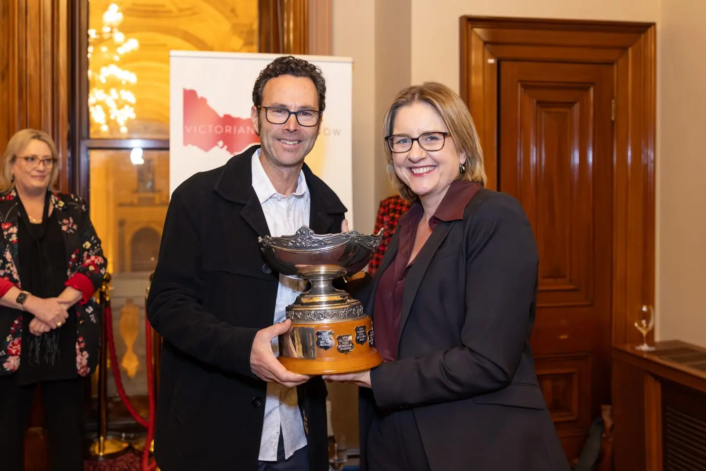 CHAMPION OF CHAMPIONS: Beechworth winemaker Adrian Rodda was awarded the prestigious Premier\\'s Trophy, and the Premier\\u2019s Choice Award by the Premier herself, Jacinta Allan, for his 2023 A. Rodda Baxendale Chardonnay.\\n
