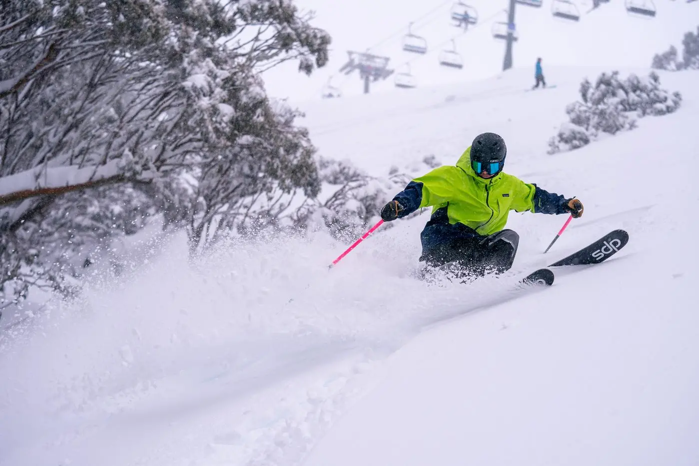 WINTER PLAYGROUND: A skier cuts his way through fresh powder snow at Mt Hotham on Monday. PHOTO: Mt Hotham Ski Lifts