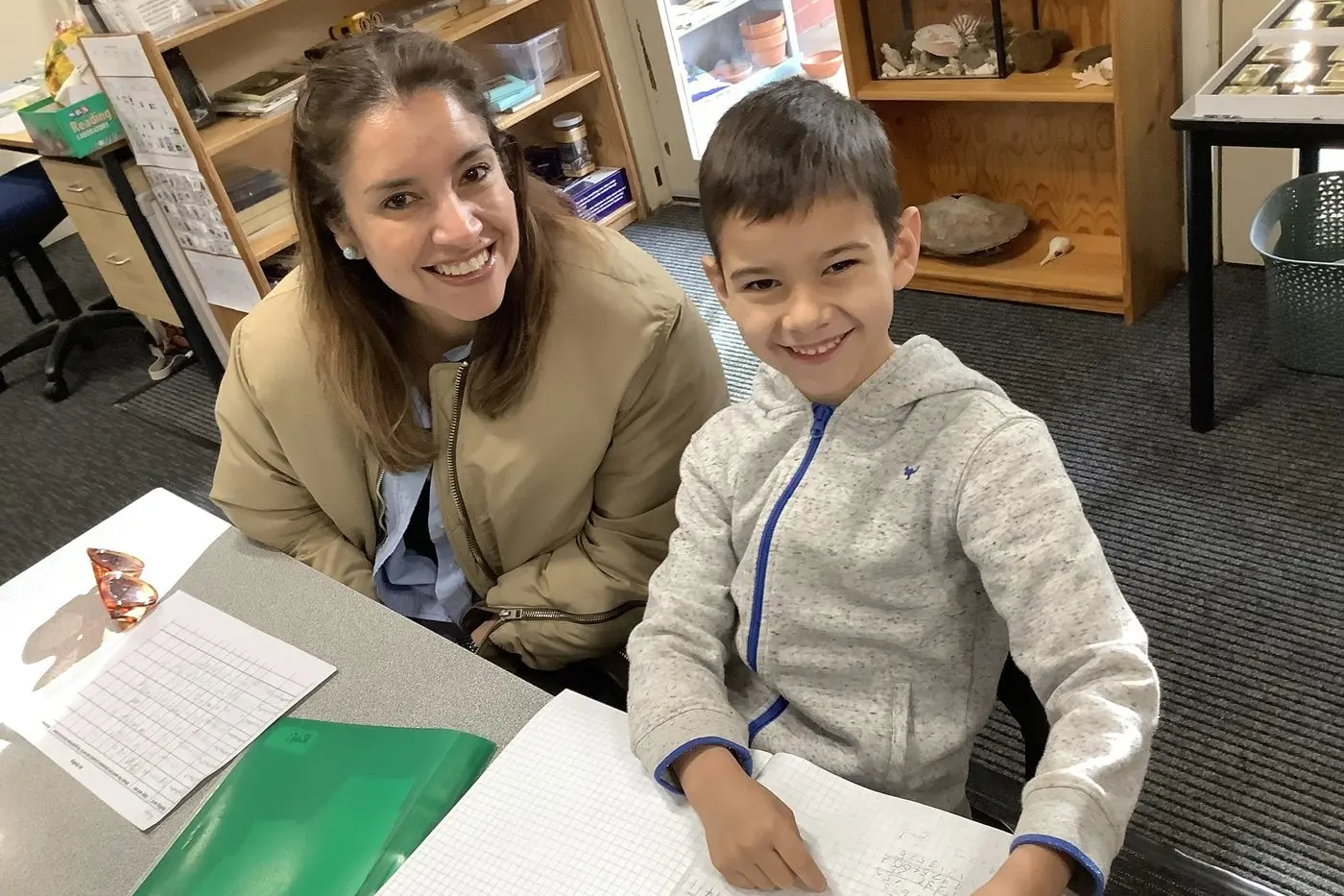 CELEBRATED: Seven-year-old Beechworth Montessori School student Rafael Florence proudly shows his mum Karla his work at last Thursday\\u2019s early Mother\\u2019s Day celebration at the school. PHOTO: Beechworth Montessori School