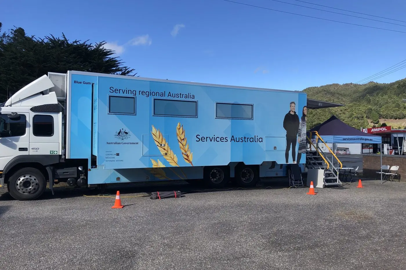 AGENCY ON WHEELS: The Services Australia Blue Gum bus staff are eager to assist residents with their questions about government services such as Centrelink.