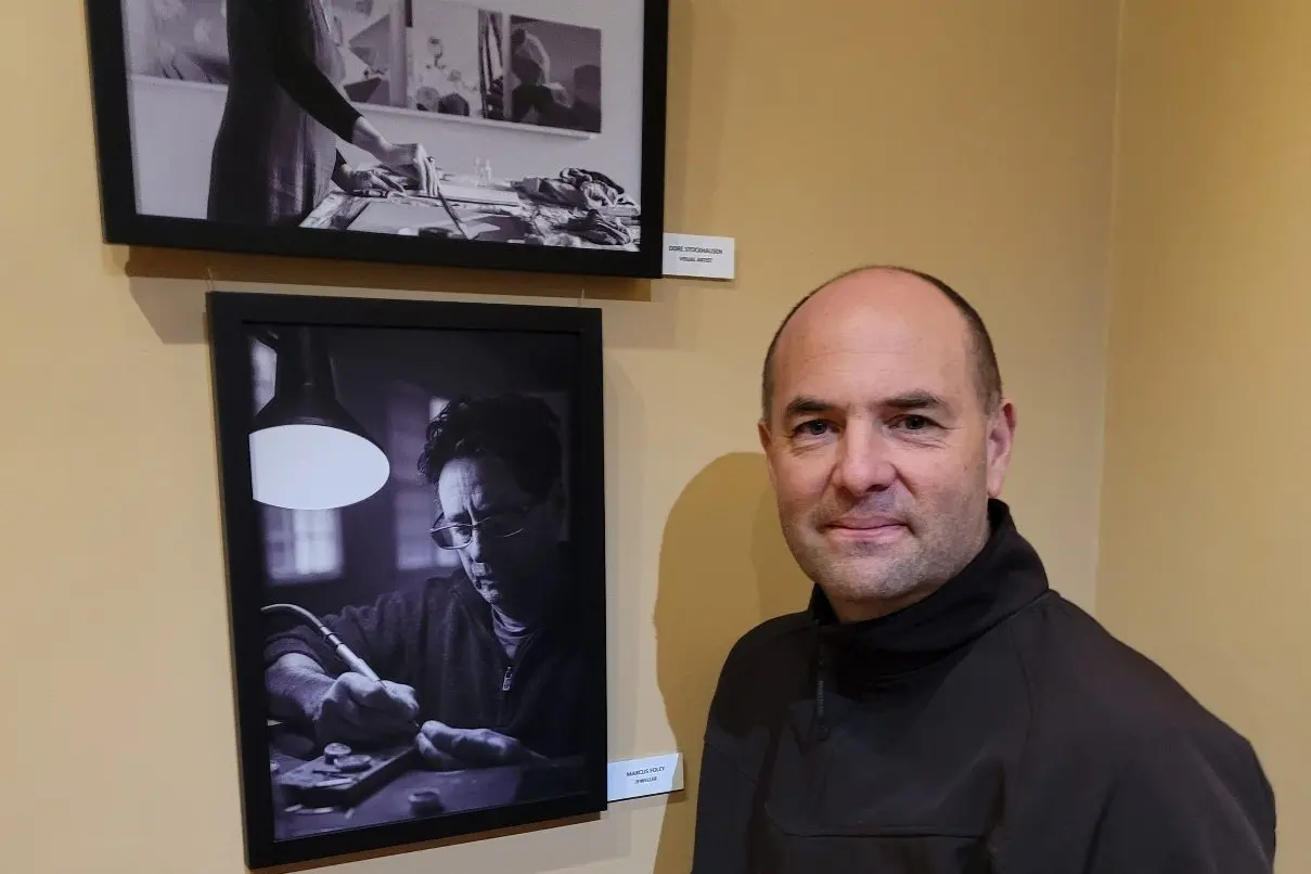 REWARDING: Professional photographer Marc Bongers at last Thursday\\u2019s launch of the \\u2018Family Album Portraits of Creative Beechworth\\u2019. PHOTO: Coral Cooksley