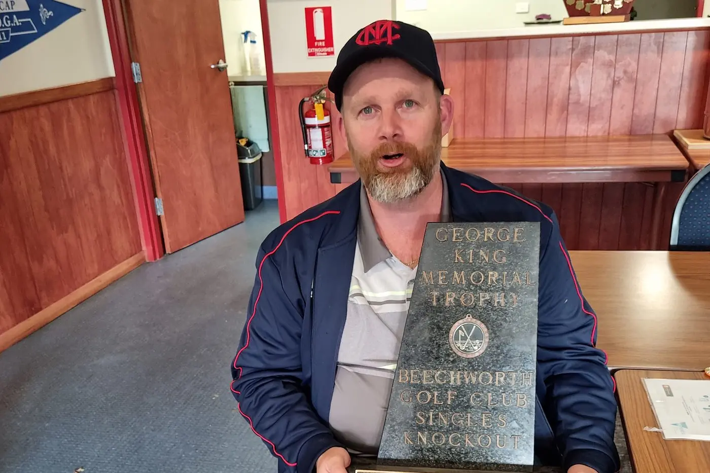 WINNER WINNER: Dean Howard with his trophy for taking out the King George Memorial Matchplay championship. PHOTO: Dylan Pool