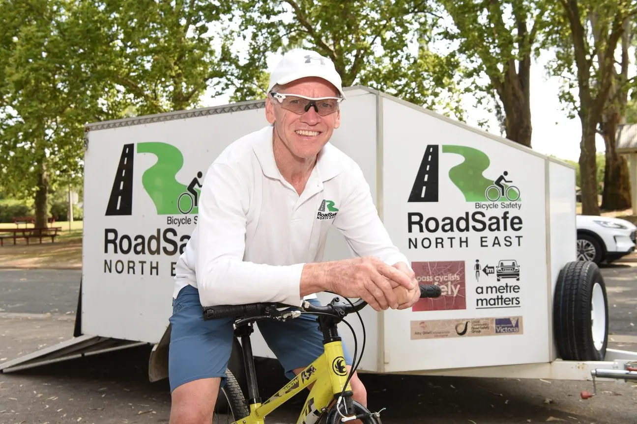 RIDE SAFE: RoadSafe North East ambassador Glenn Clarke will be running Kids Rider Bike Education skills sessions during the Lake Hume Cycle Challenge on February 16. PHOTO: Kurt Hickling