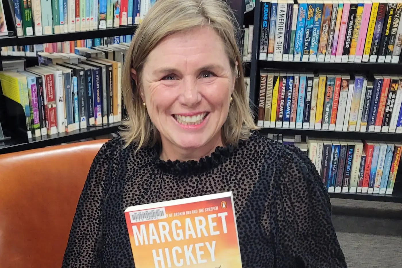AWARD-WINNING: Local crime fiction writer Margaret Hickey delighted an audience drawn to hear about her latest gripping novel last Thursday at Beechworth Library. PHOTOS: Coral Cooksley