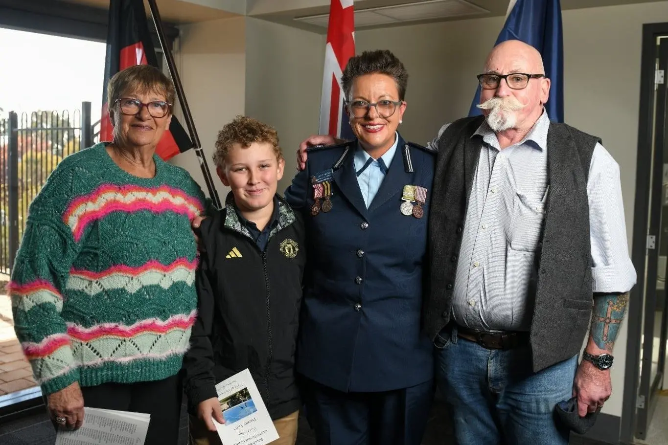 PROUD: Sally Hayden\\u2019s mum Jan Marsh (left), Jack Mannix and Sally Hayden with her husband Pat Hayden at Tuesday\\u2019s celebration. PHOTOS: Beechworth Correctional Service
