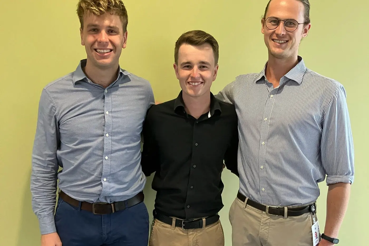 LOCAL INTERNS: Will Keenan, Samuel Mclean and Jason Stiles all grew up in Wangaratta and are now interns at NHW.