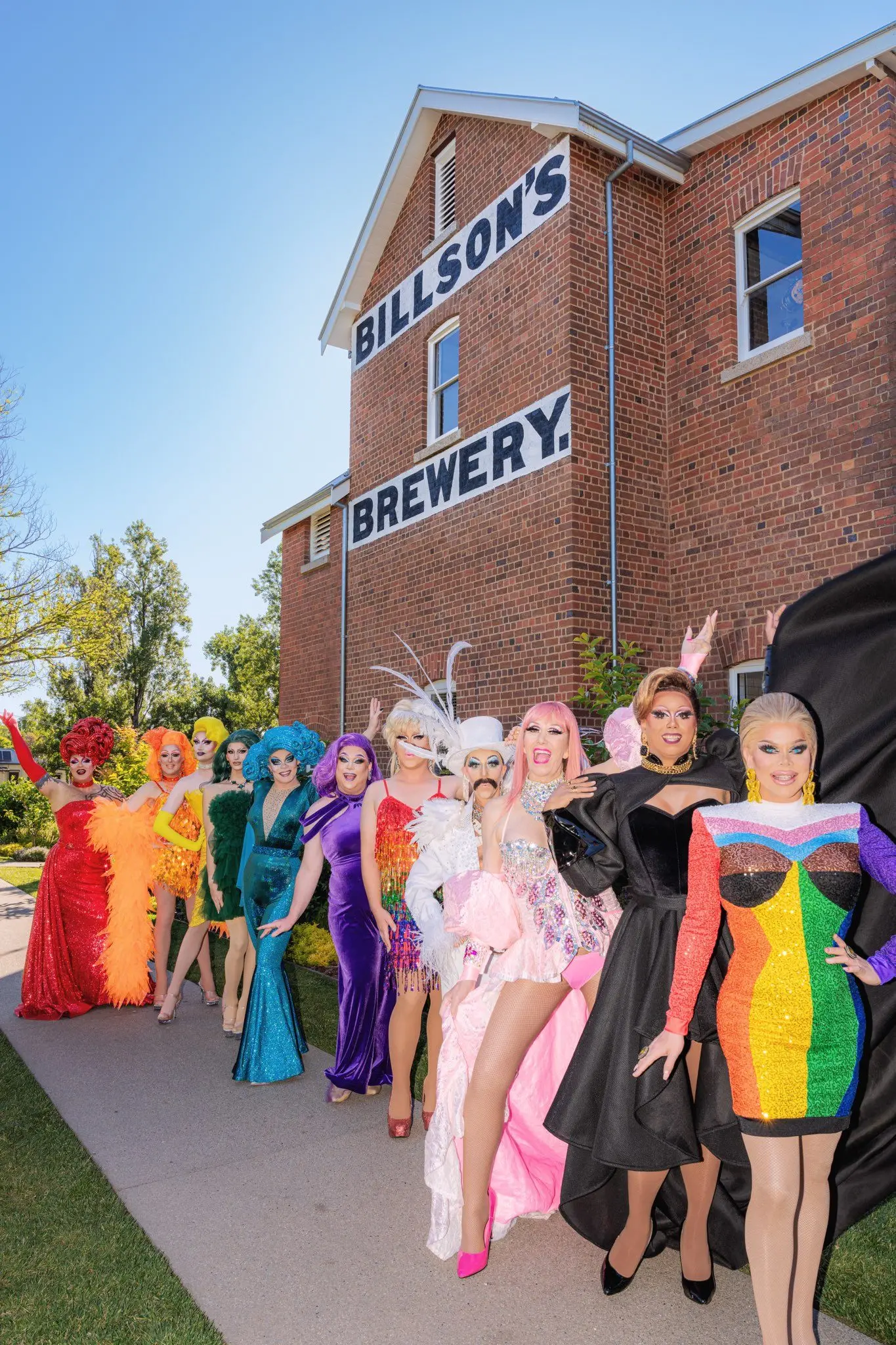 GLAMOUR AND GLITZ: Beechworth Drag\\u2019d Out performers entertained an audience at a Billson\\u2019s event last weekend with Drag Queen Vogue McQueen (right) wearing a sparkling outfit with this year\\u2019s inclusive colours. PHOTO: Andrew Madden
