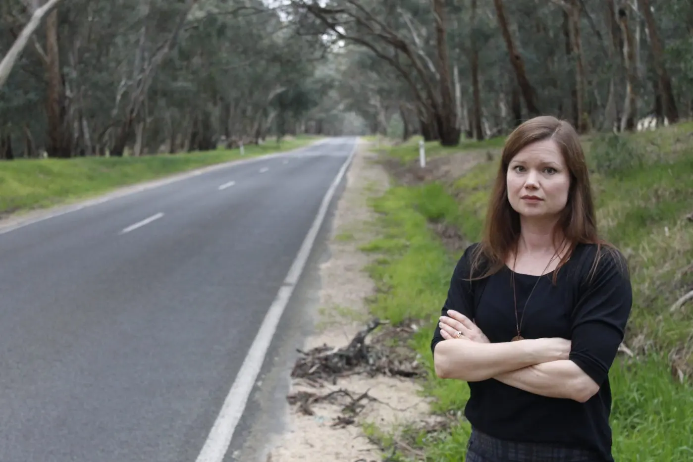 UNACCEPTABLE: Petition creator Lia Mitchell said the shoulder of the Buckland Gap Road needs to be sealed, to prevent future incidents on the busy road. PHOTO: Nathan de Vries Id:24281