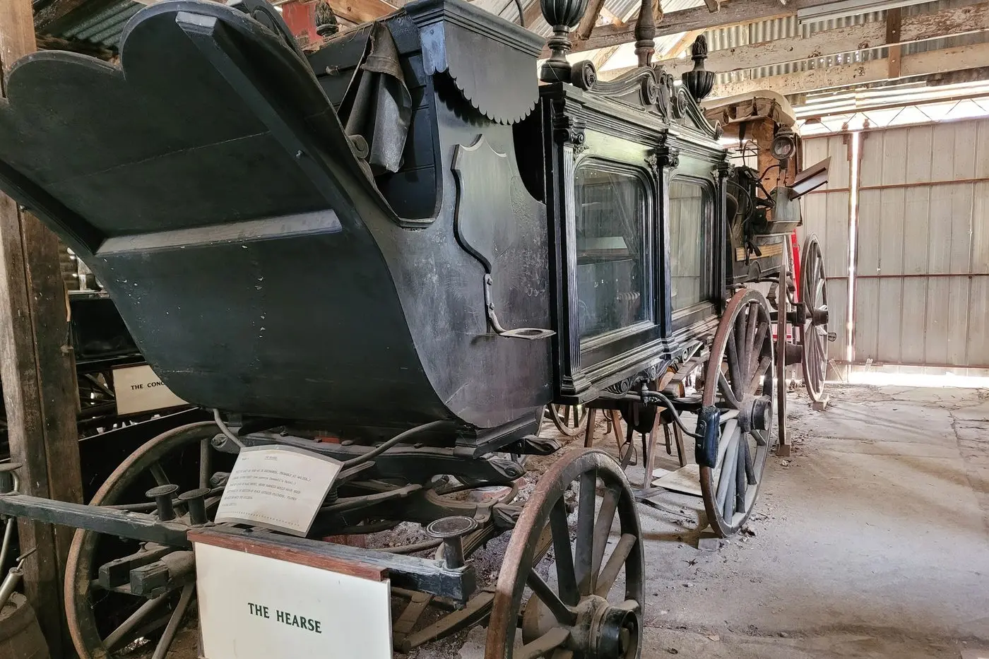 NEW HOME NEEDED: An historic hearse which is part of the Beechworth Carriage Collection. PHOTO: Coral Cooksley Id:23141