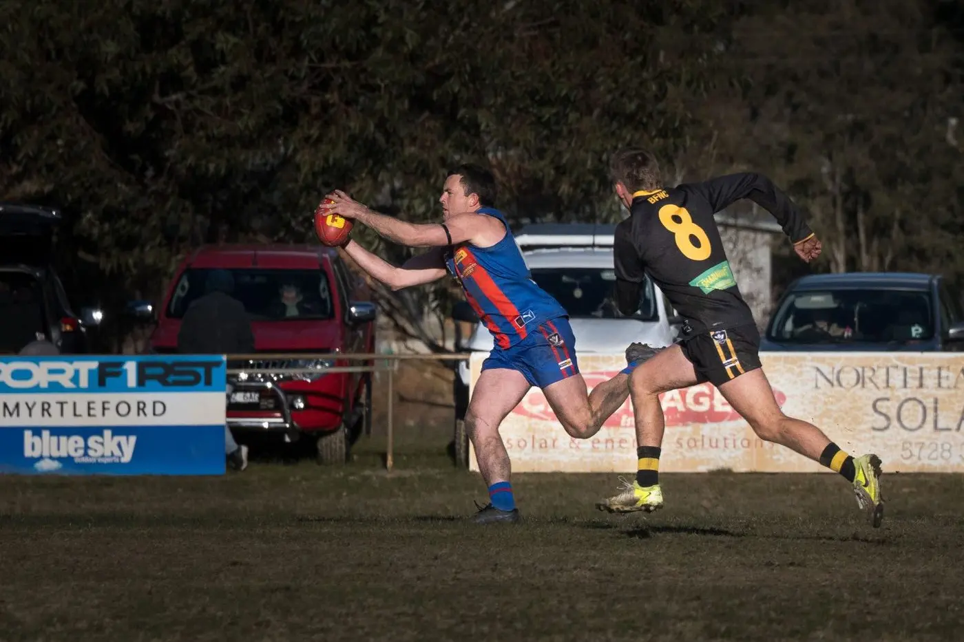 WITHIN REACH: Tom Cartledge and Beechworth will take on Thurgoona in their elimination final at Sandy Creek on Sunday. PHOTOS: Alison McCaig