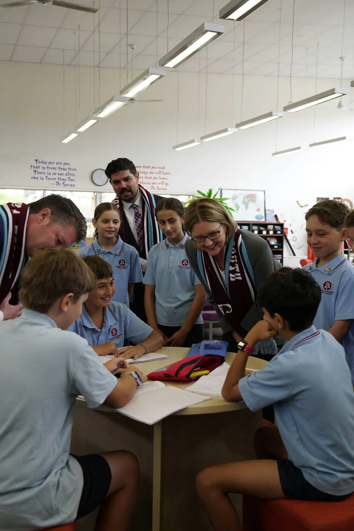 SPEND IT NOW: Families have until 30 June to use the $400 School Saving Bonus to purchase uniforms or textbooks, either through approved suppliers or at second-hand uniform and textbook shops run by schools. Pictured is Premier Jacinta Allan promoting the bonus.