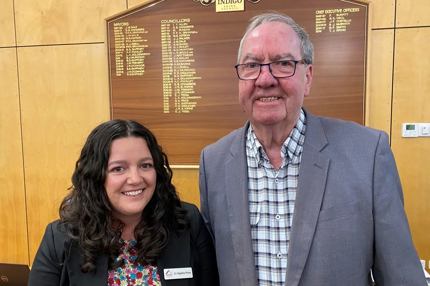 Mayor Sophie Price and Deputy Mayor Bernard Gaffney.