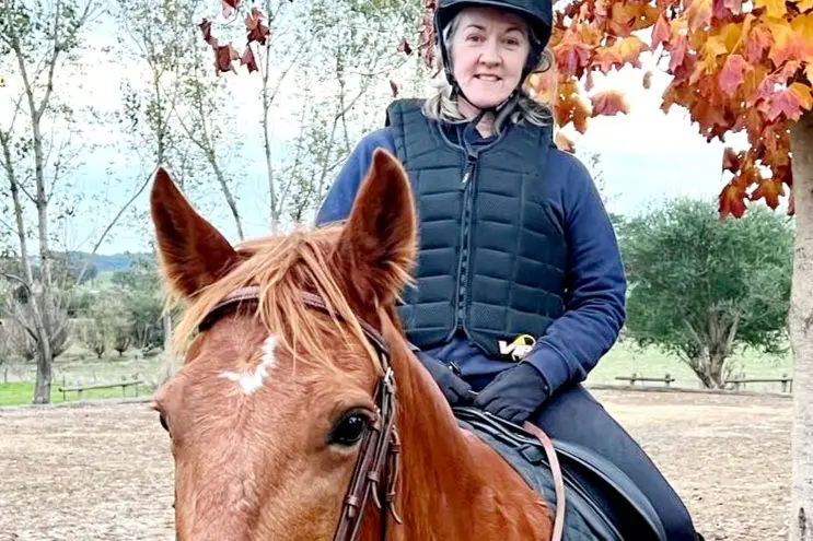 HORSE LOVER: A move to Wooragee has meant horses are back in Carolyn\\u2019s life. Photographed riding her heart horse and brumby \\u2018Shrimp\\u2019 from Kosciuszko National Park. 