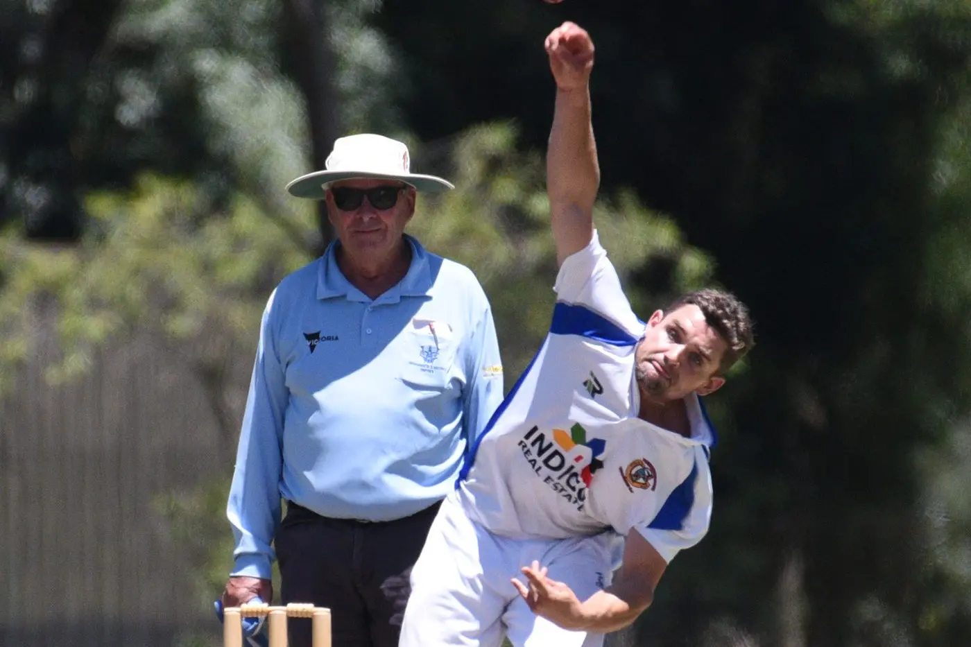 RIGHT ARM OVER: Campbell Fendyk took 2/14 in Beechworth\\'s win over City Colts. PHOTOS: Melissa Beattie Id:35889