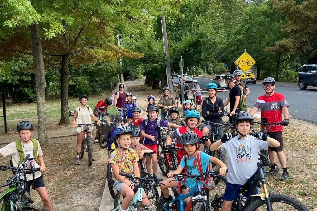 HAPPY FACES: Beechworth Montessori School students loved getting active travelling to school as part of National Ride2School Day last month. PHOTO: Montessori School
