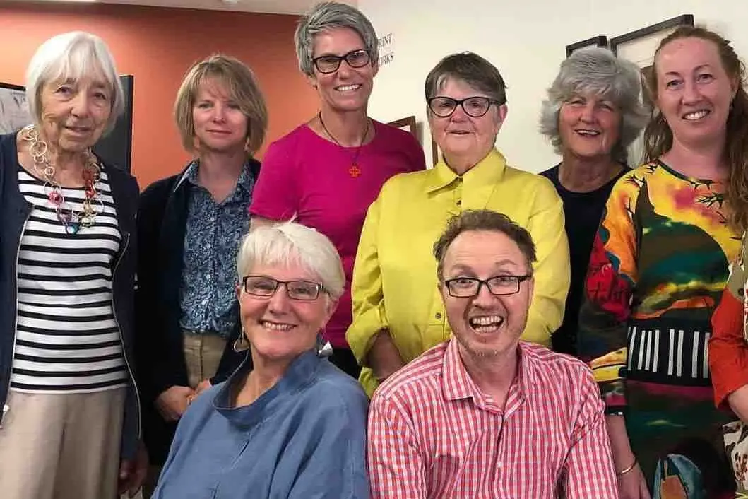 SHARING THEIR PASSION: The Beechworth Art Council are excited to share their upcoming workshop and\\nexhibition. Jan Clements (from left), Birgit Schonafinger, Judy Hawking Burnett, Chris\\nDormer, Glenys Griffiths, Tania Sutton, (front) Janet Sutherland, Darren John Pope