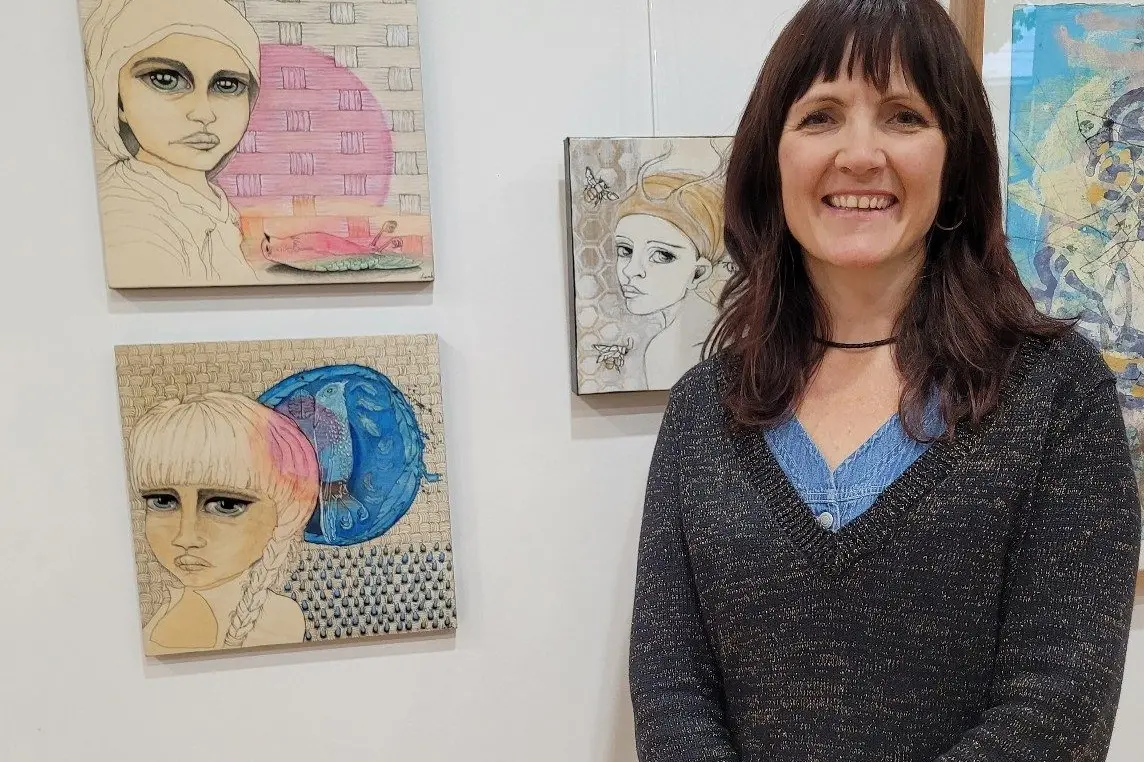 IN HER ELEMENT: Leah Stephens moved to Stanley in July last year and enjoys her time teaching in a  Mobile Art Craft Centre (MACC) role.