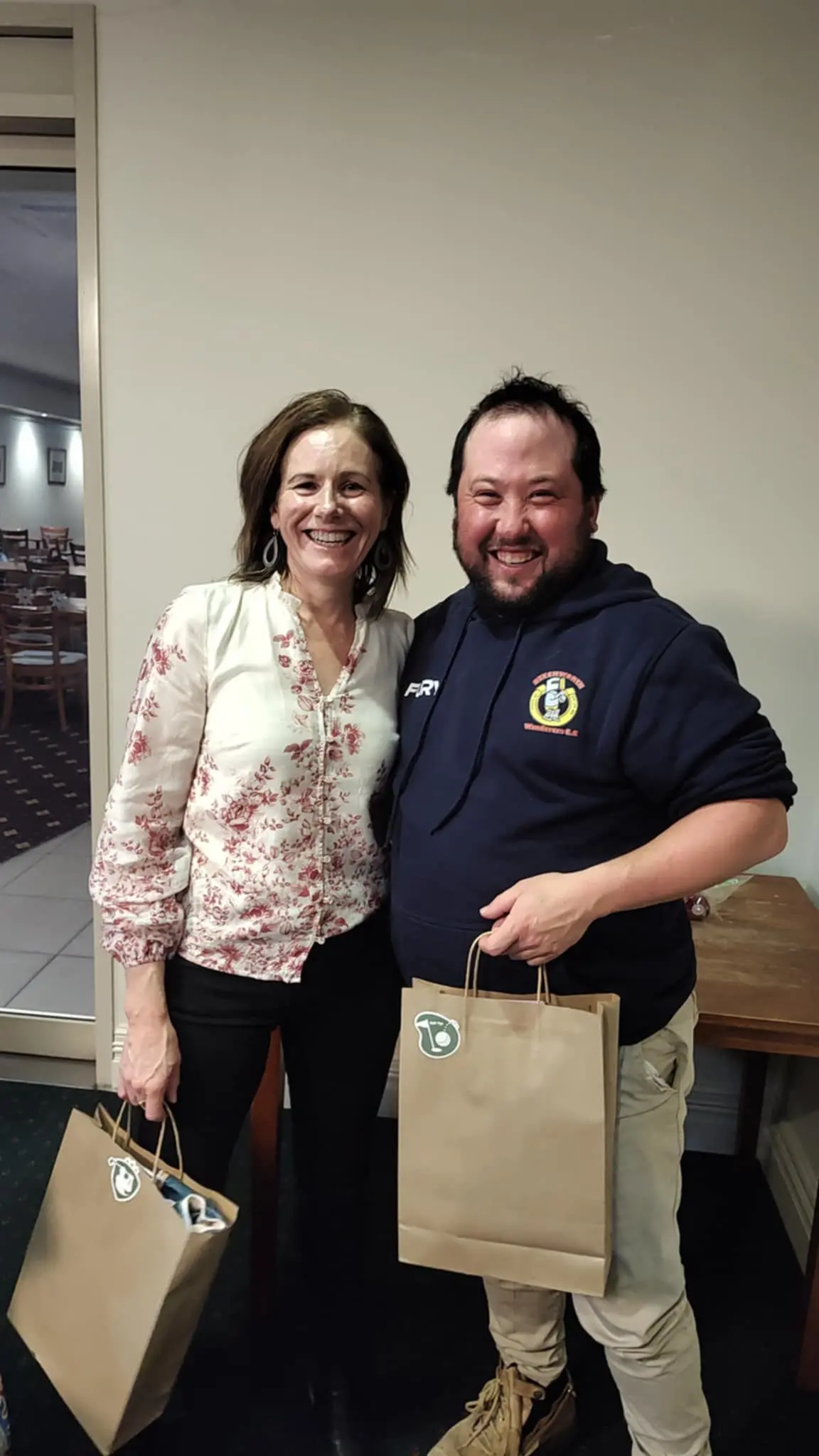 PROUD WINNERS: Par 3 competition winners Andrea Voogt and Dylan Pool. 