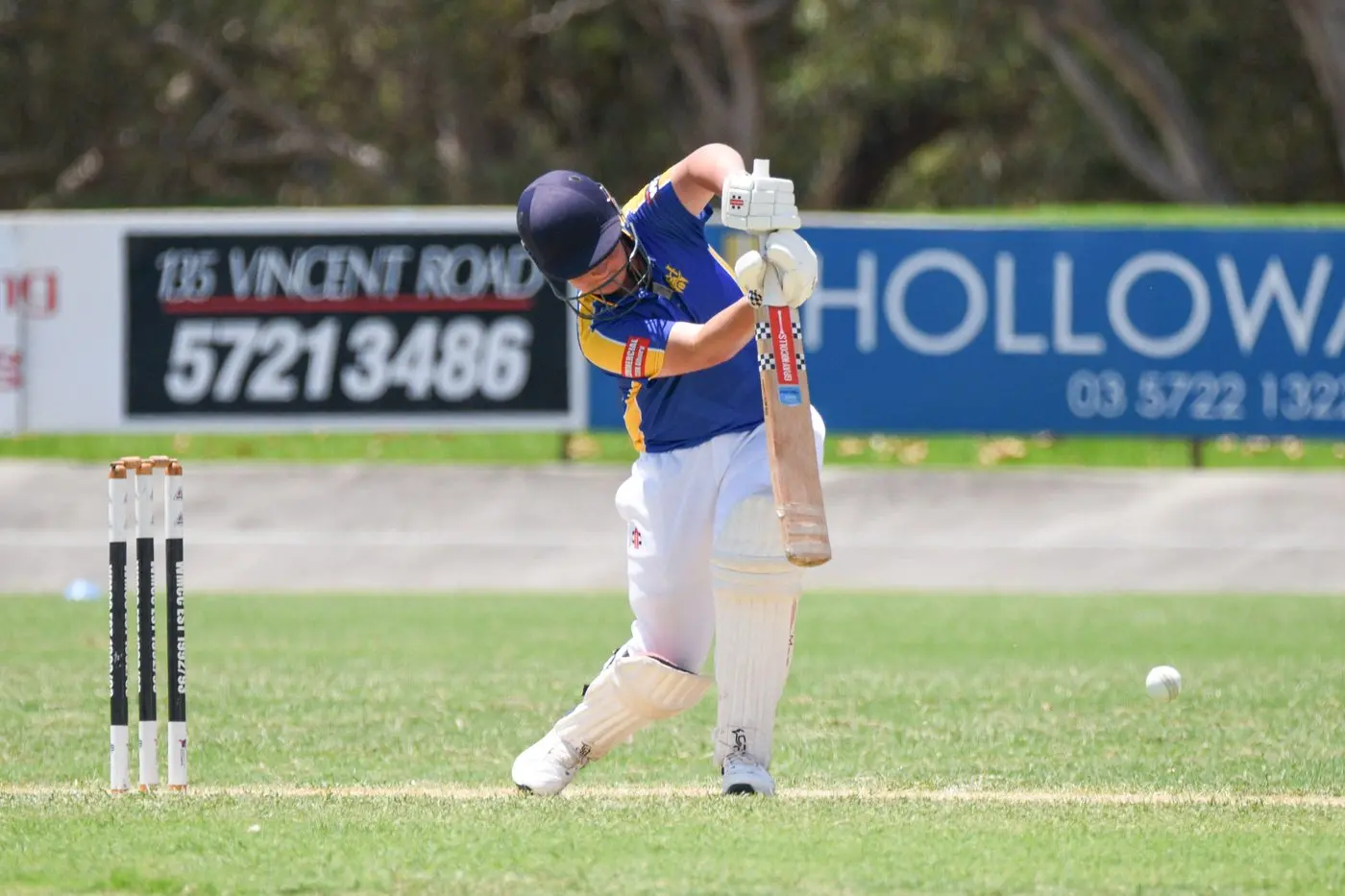SHOT: Harris Bruneau hits a crisp cover drive in the Under 14 Junior Country Week WDCA derby. PHOTOS: Kurt Hickling
