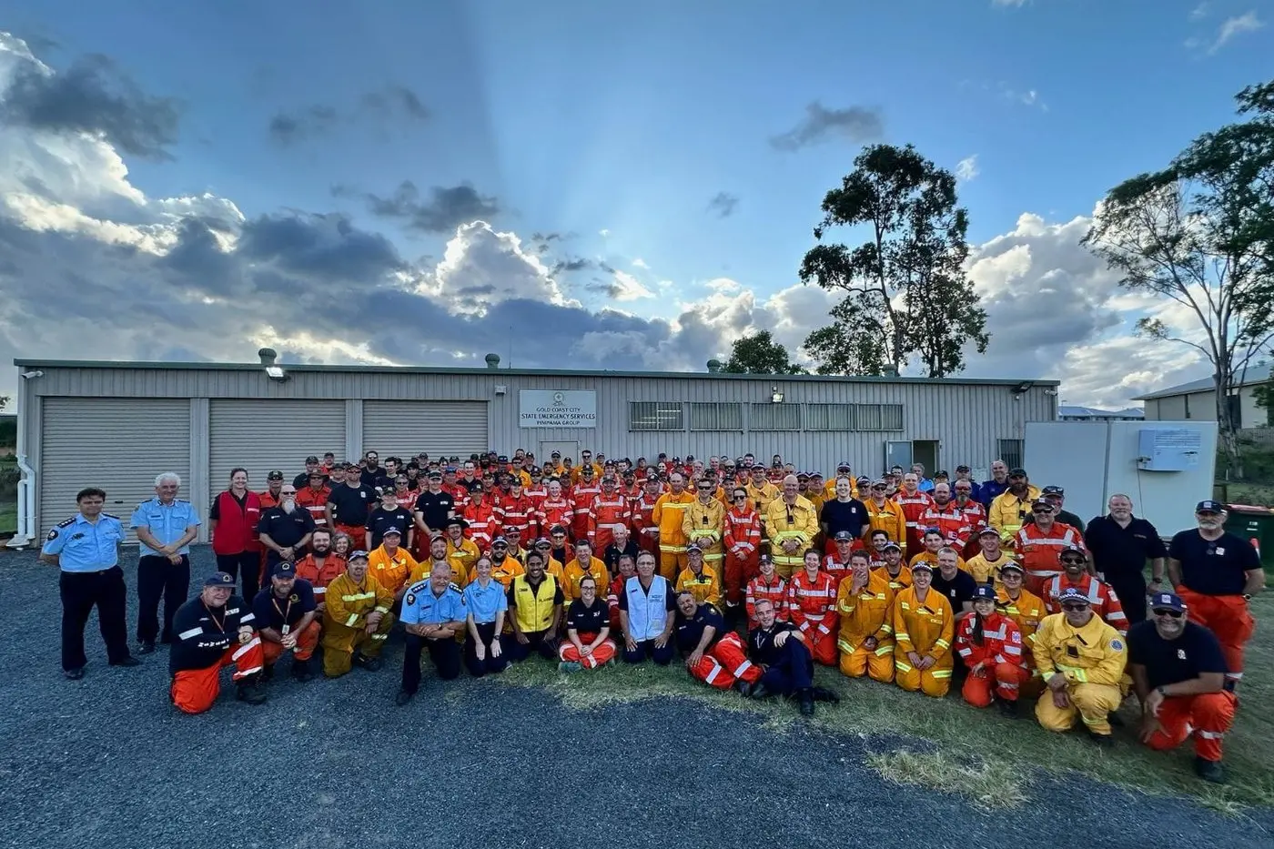 TEAM EFFORT: SES and CFA members gather at the Gold Coast City SES base last week, amid the devastating storms which saw 4200 calls for assistance in the community. PHOTO: CFA