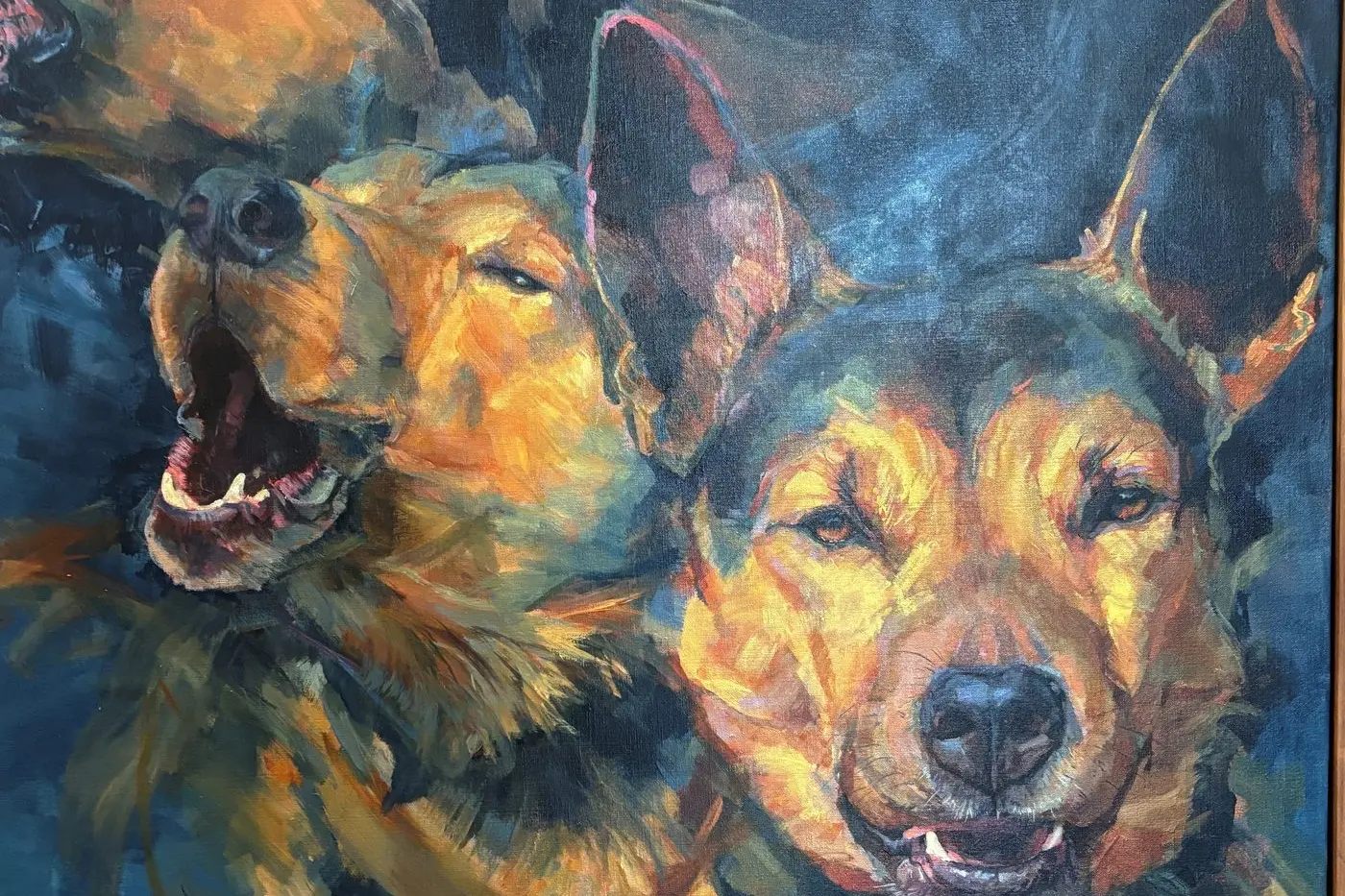 CROWD FAVOURITE: A painting called \\u2018Speak Rodgey, Speak!\\u2019 by local artist Susie Goodyear won the People\\'s Choice award at the 2024 Rutherglen Tastes of Art Prize