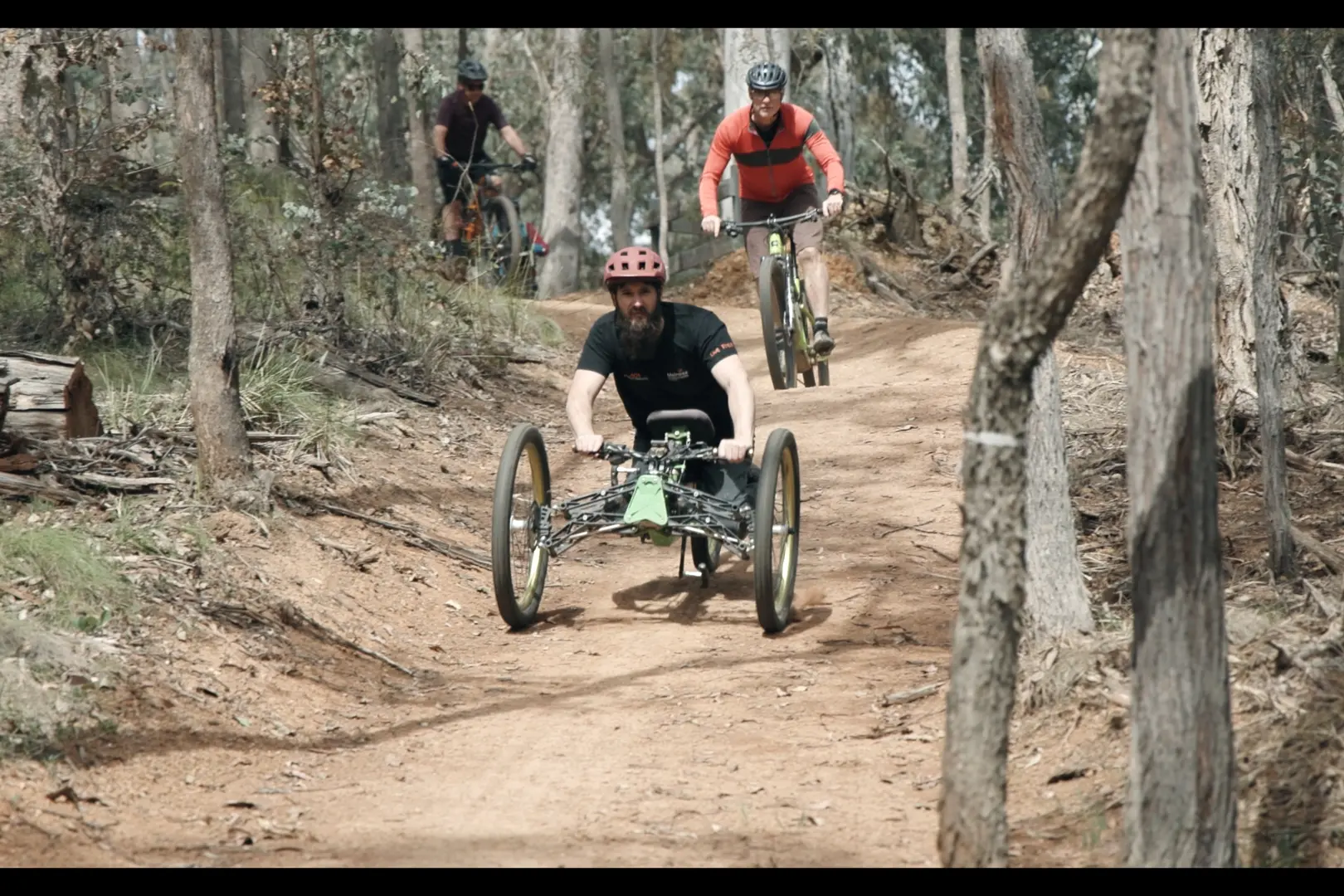 <p>ON THE TRAIL: Adaptive mountain bike rider Lincoln Budge testing the new all-abilities mountain bike (MTB) trail in Stanley State Forest near Yackandandah. </p>\\n