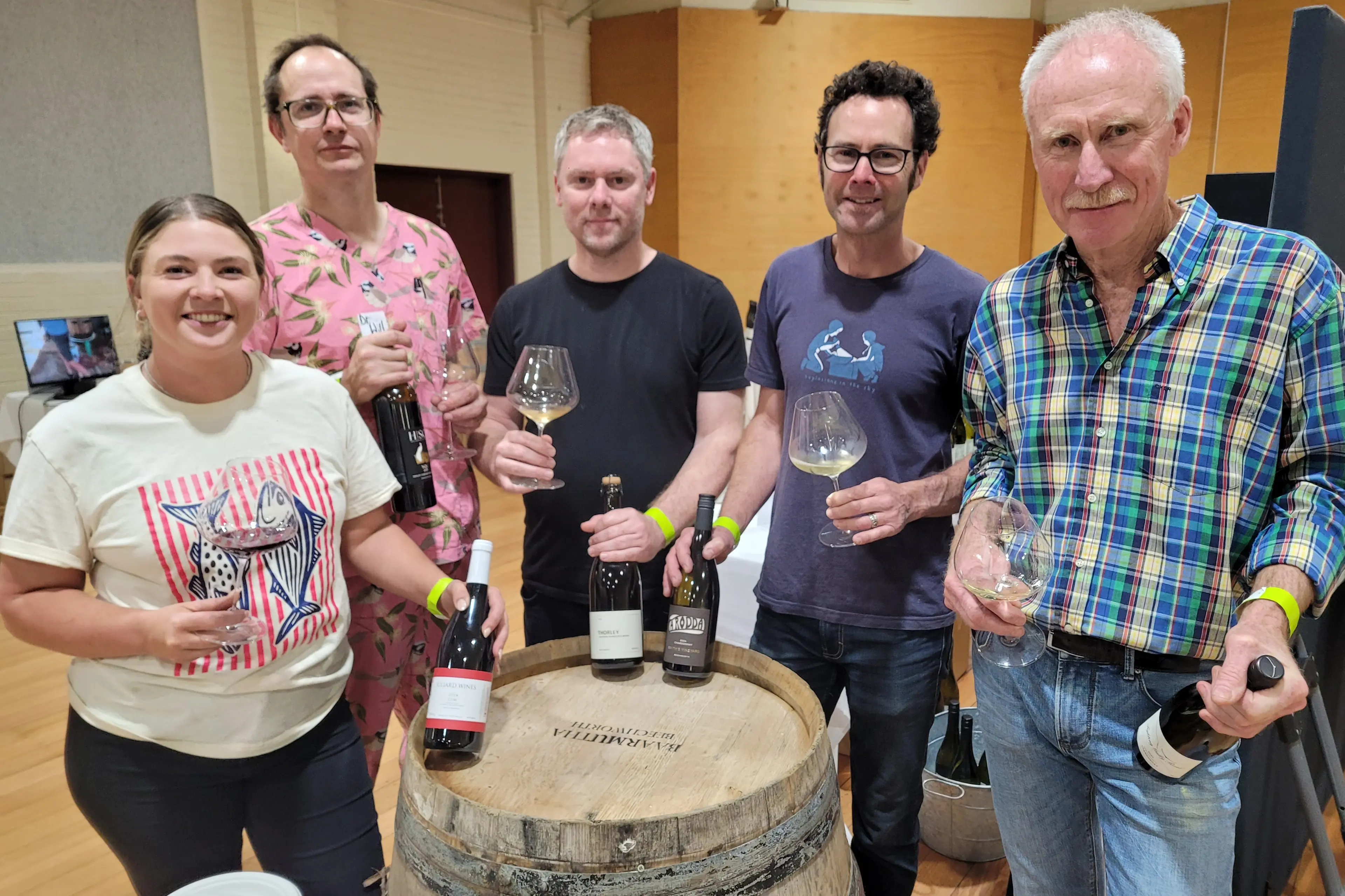 <p>HAPPY WINEMAKERS: Julia Morey (Juliard Wines), Will Sargent (HISC), BVA president Jeremy Schm\\u00F6lzer (Schm\\u00F6lzer & Brown), Adrian Rodda (A. Rodda) and Mark Walpole (Fighting Gully Road) enjoyed chatting to wine lovers at the spring tasting last Saturday. PHOTO: Coral Cooksley</p>\\n