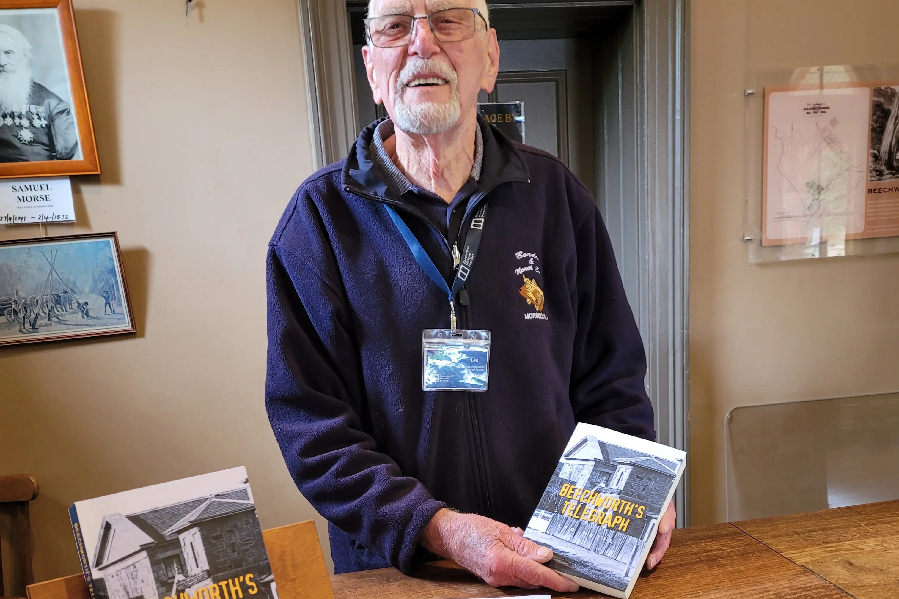<p>THRILLED: Beechworth\\u2019s Leo Nette is happy to launch his book \\u2018Beechworth\\u2019s Telegraph\\u2019 after some years of researching history. PHOTO: Coral Cooksley </p>\\n