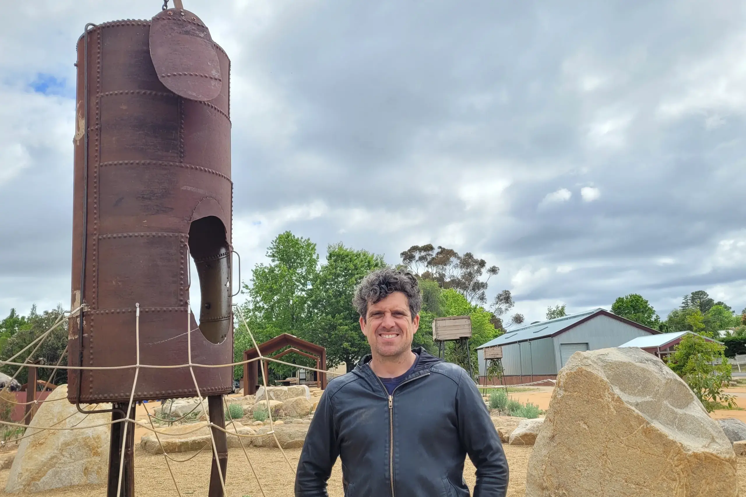 <p>CREATIVE: Agency of SCULPTURE\\u2019s Ben Gilbert is delighted with the design and outcome of his commissioned project for the Beechworth Railway Precinct. PHOTO: Coral Cooksley</p>\\n