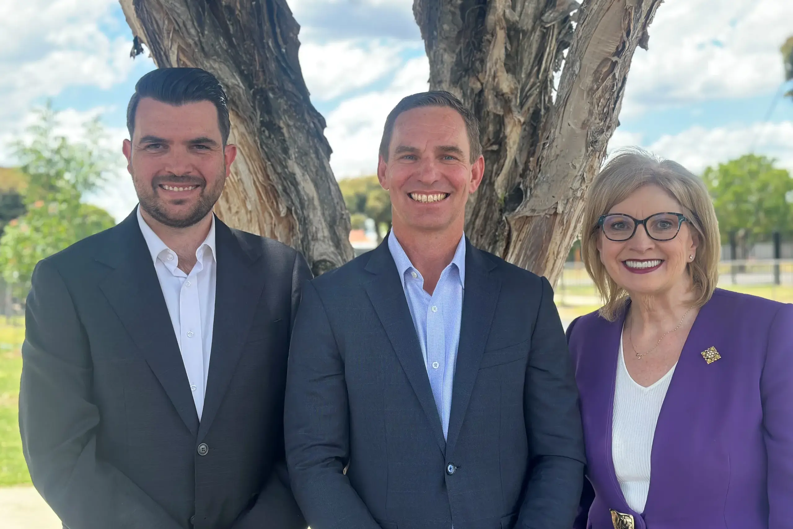<p>WELCOME ABOARD: Liberal Party Upper House members Evan Mulholland (left) and Wendy Lovell (right) are advocating for Benambra candidate Steve Martin (middle) who will run for the party in the 2026 state election. </p>\\n