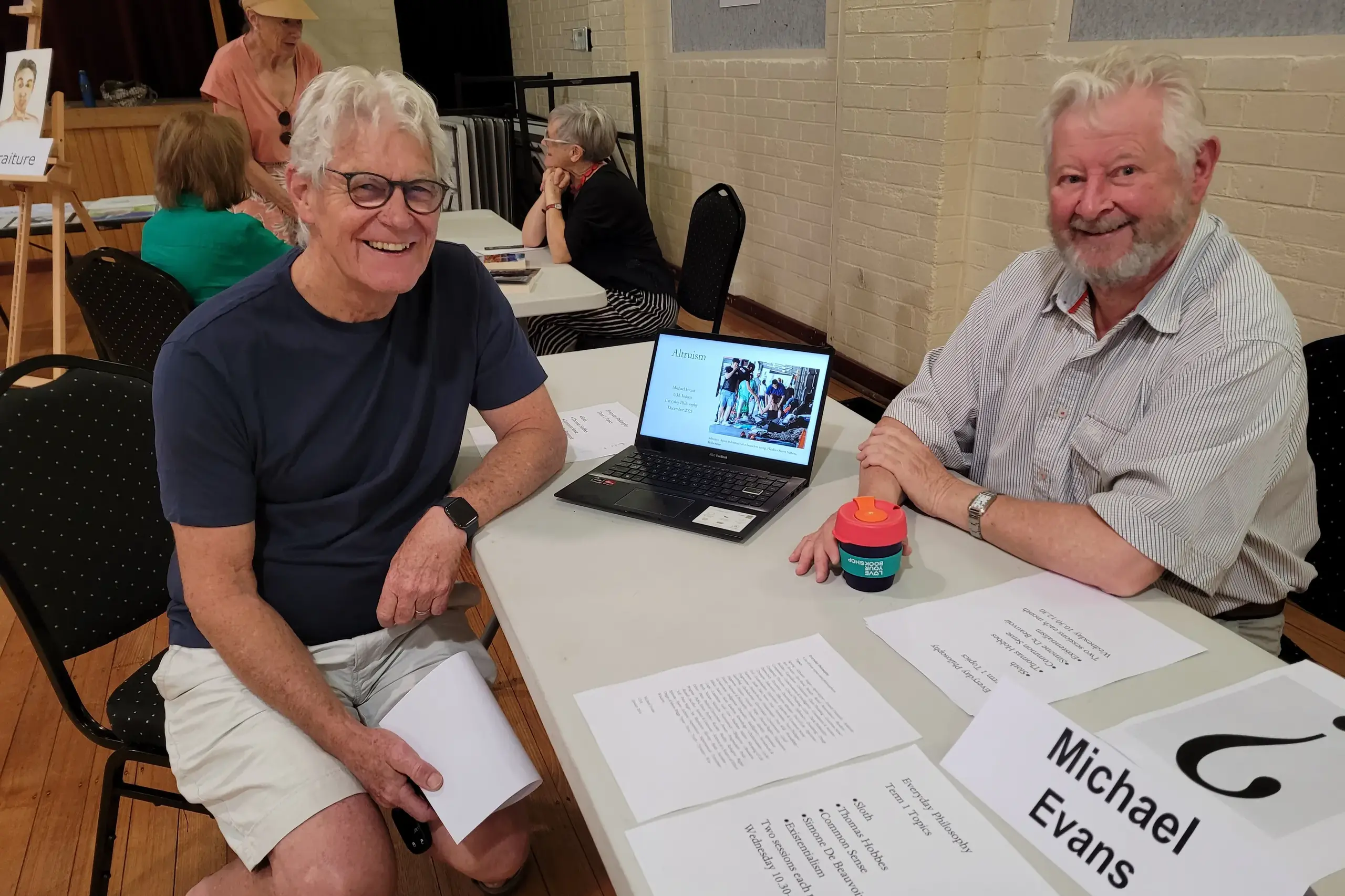<p>GREAT INFO: Beechworth Indigo U3A members Derek Duncan and Michael Evans chatted about exciting courses and activities coming up for life-long learning at a past info session. PHOTO: Coral Cooksley</p>\\n
