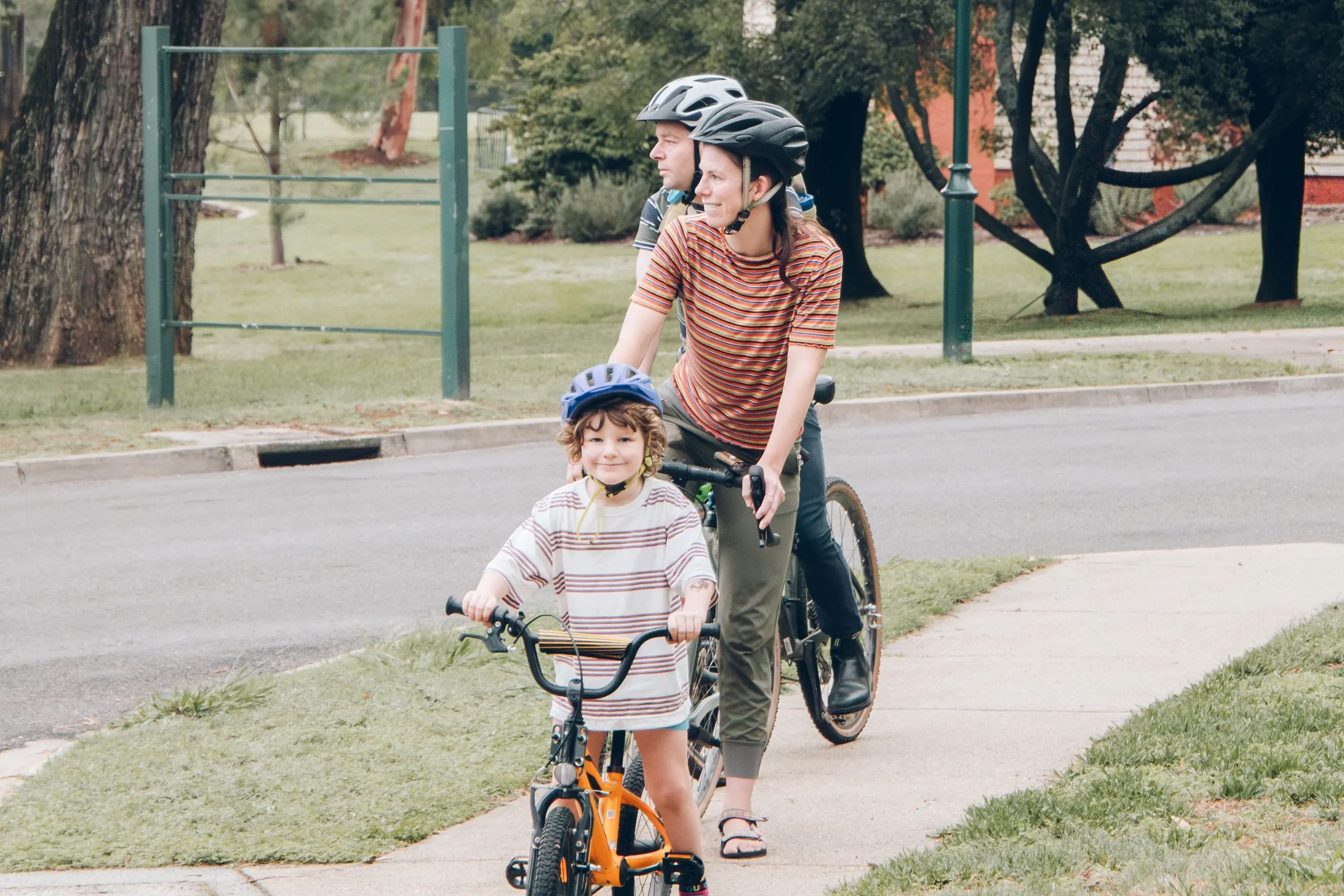 <p>FAMILY AFFAIR: Montessori School student Remi Grech with parents Emma MacPhee and Joseph Grech hopped on bikes to cycle to school for last Friday\\u2019s \\u2018National Ride2School Day.\\u2019 PHOTOS: Ale Munoz</p>\\n