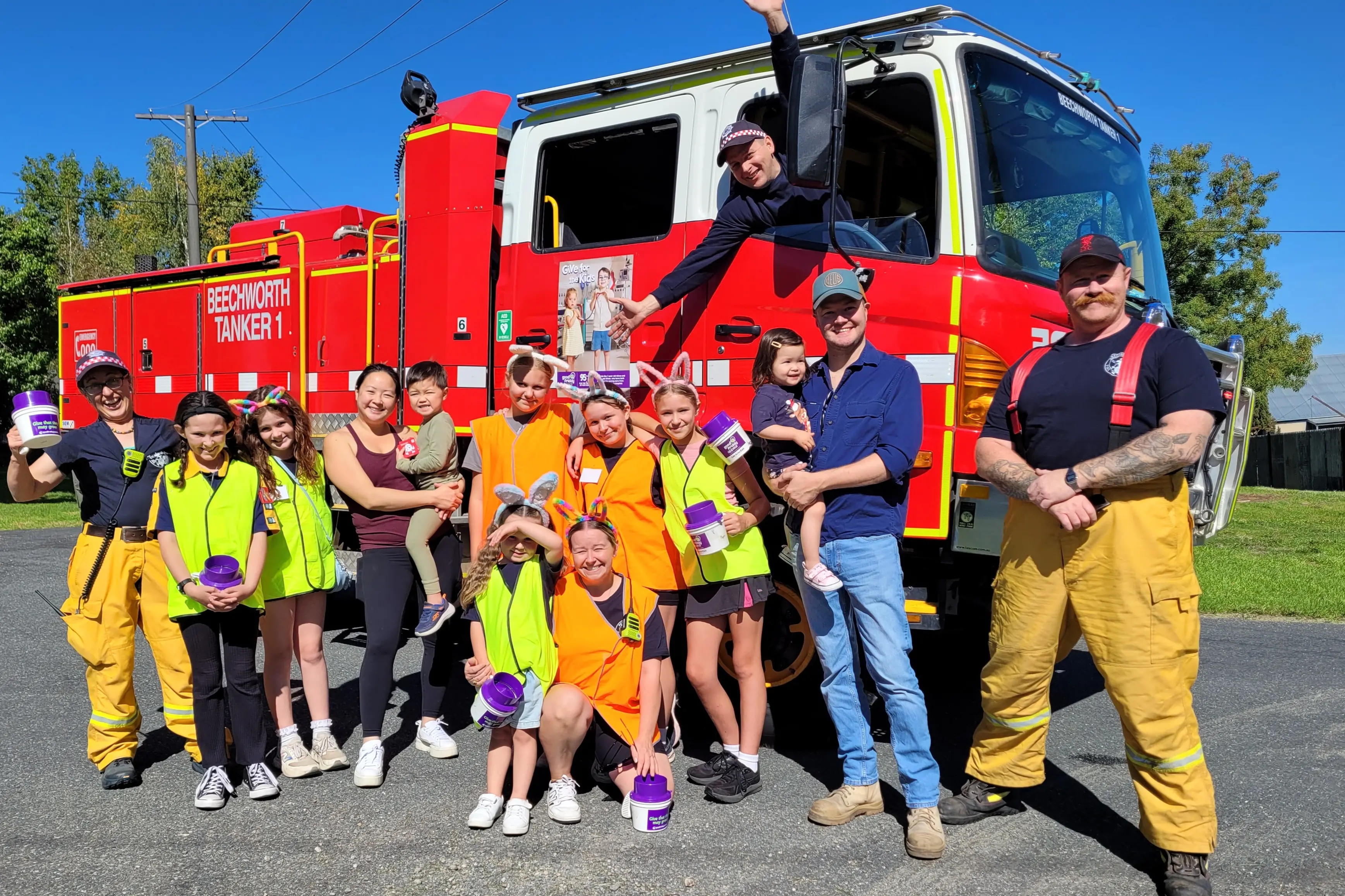 <p>RATTLED TINS: Local volunteers including Beechworth Fire Brigade members as well as some visitors to town who donated to the cause for last week\\u2019s Good Friday Appeal. PHOTO: Coral Cooksley</p>\\n