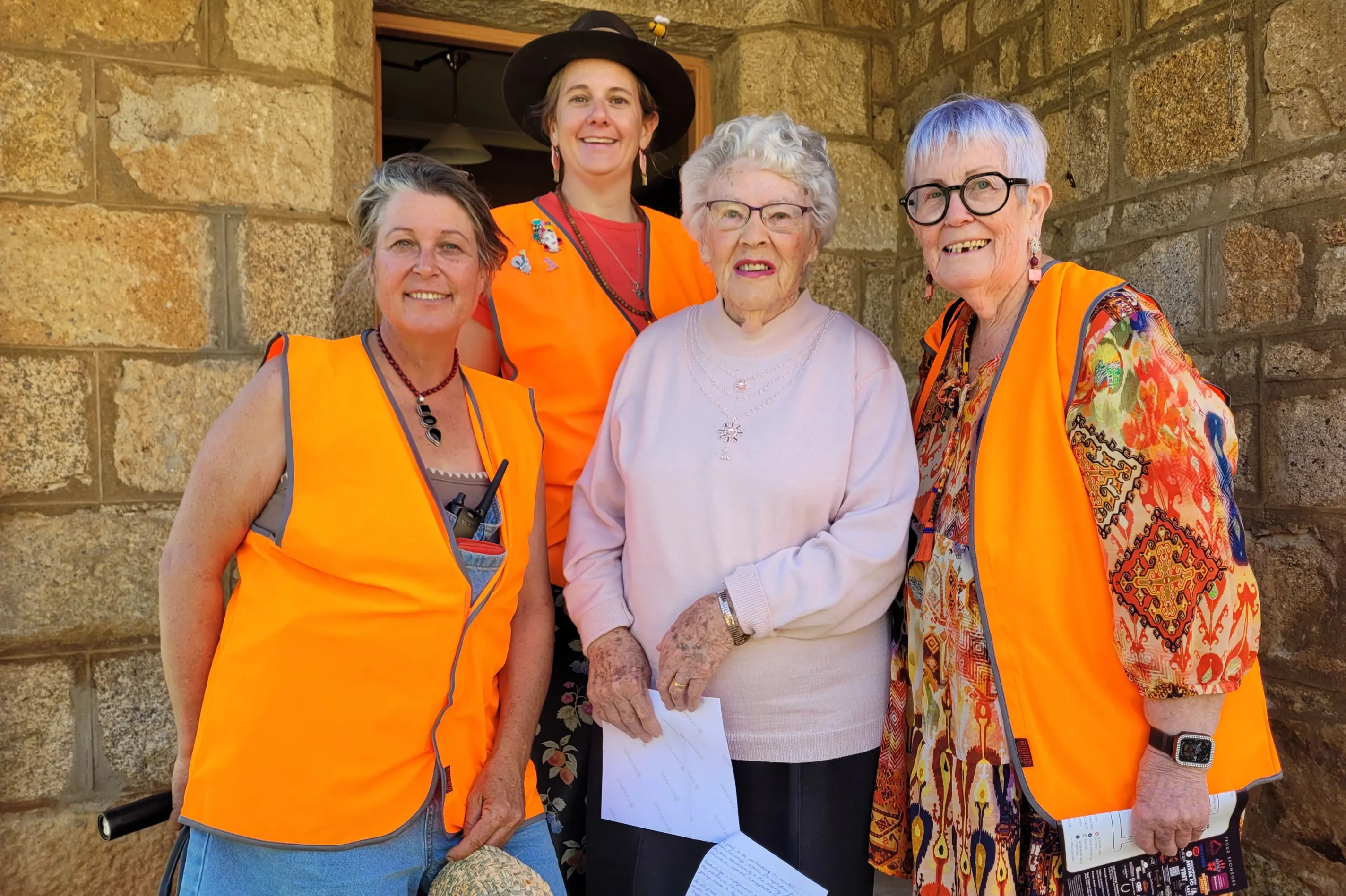 <p>FESTIVAL PROUD: Golden Horeshoes Festival (GHF) committee members Jo Voigt (president, and left), Sonia Northridge, Beechworth Indigo Citizen of the Year Gwen Gray, and GHF committee member Virginia Mansell-Lees at the photographic exhibition opened by Mrs Gray on Easter Saturday. PHOTOS: Coral Cooksley</p>\\n