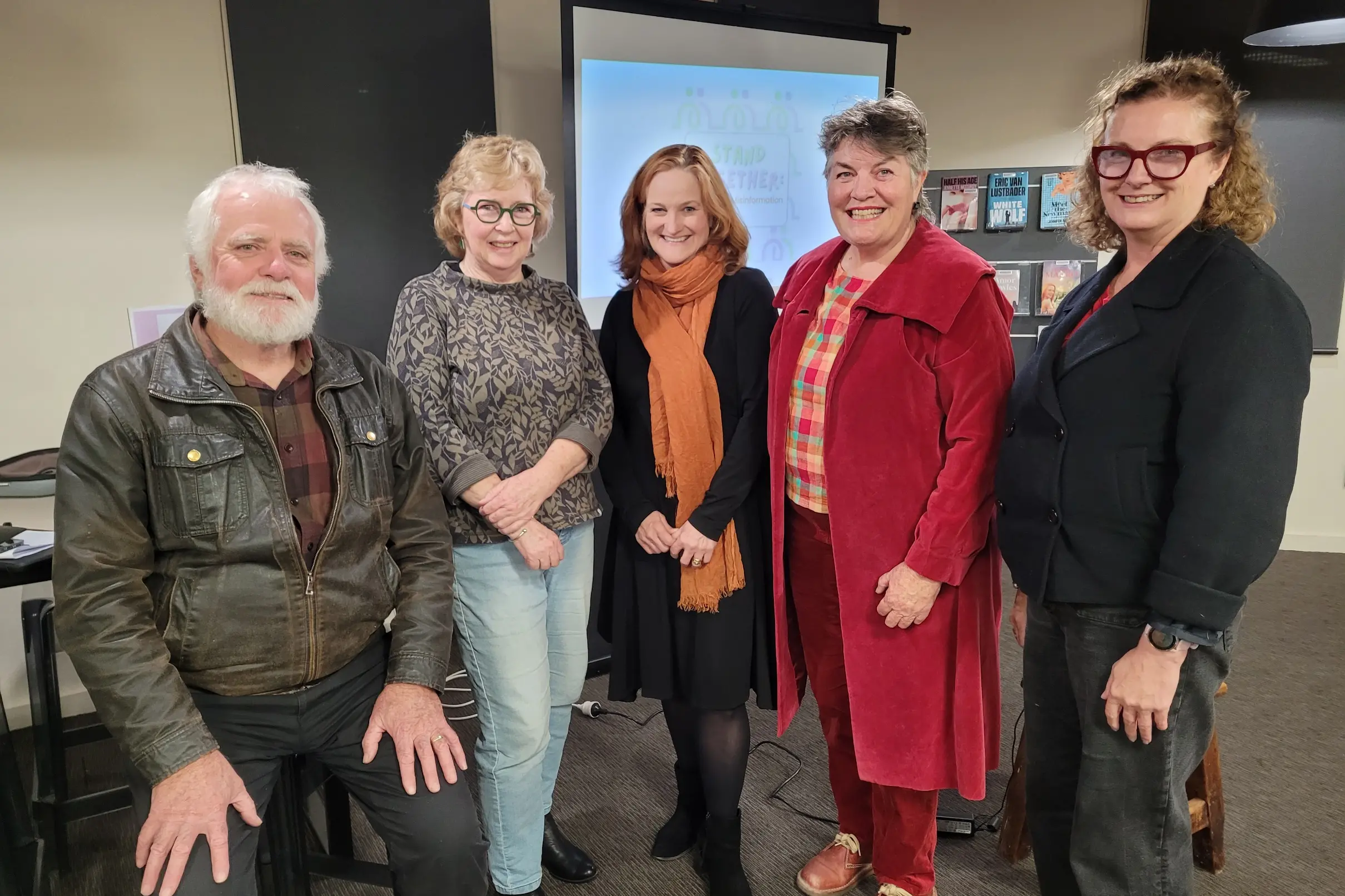 <p>INSIGHTFUL: Dennis Ginnivan (left), Robin Harvey, presenter Lauren Martin, Helen McGowan and Leanne Mulcahy at the recent countering misinformation event. PHOTOS: Coral Cooksley</p>\\n