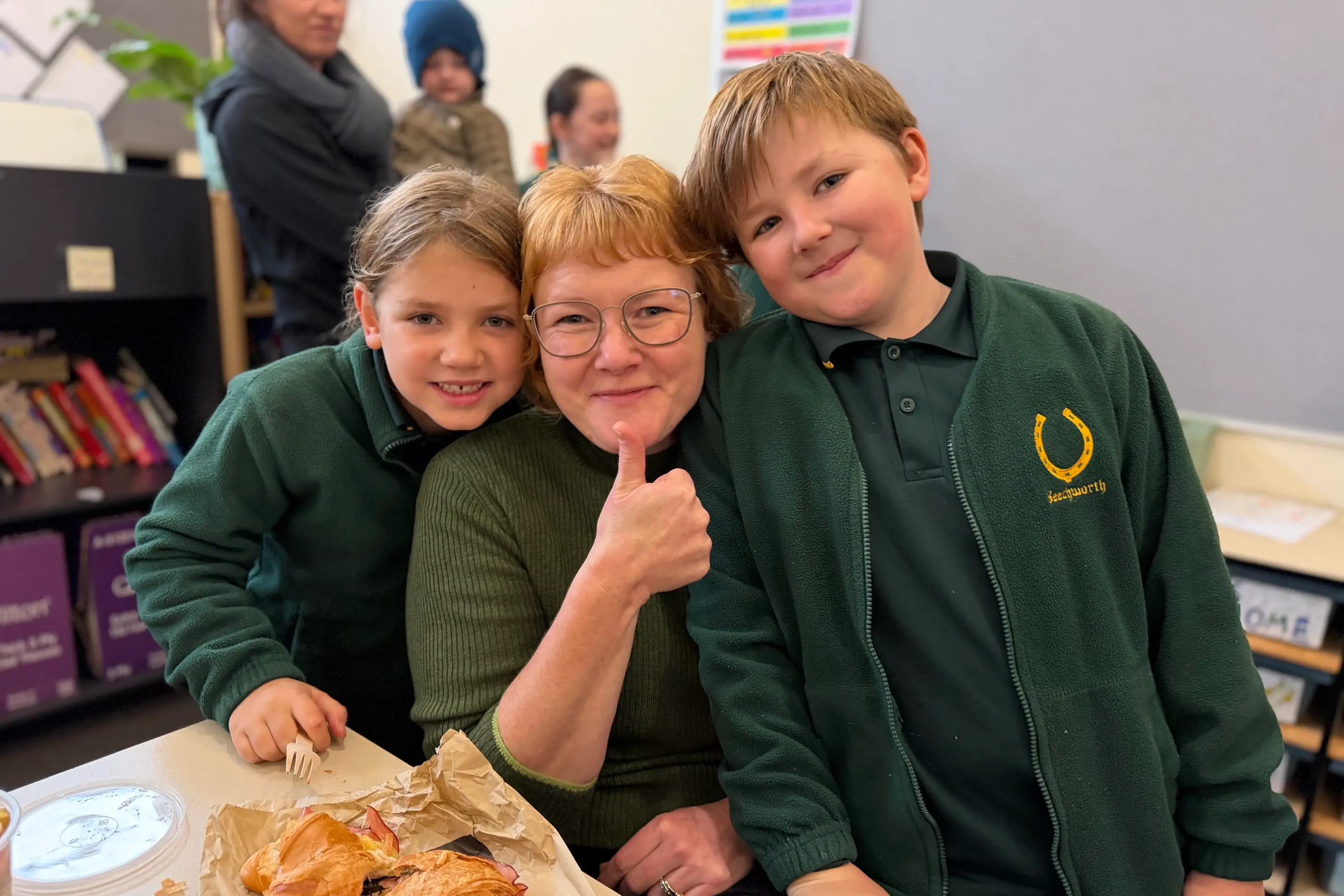 <p>SPECIAL TIME: Beechworth Primary School students Lulu (left) and brother Tiki (right) with mum Ngaire King had a great time at the morning tea to celebrate Mother\\u2019s Day.</p>\\n