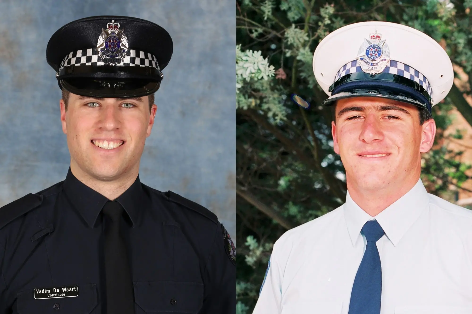 <p>Senior Constable Vadim de Waart-Hottart and Detective Leading Senior Constable Neal Thompson.</p>\\n