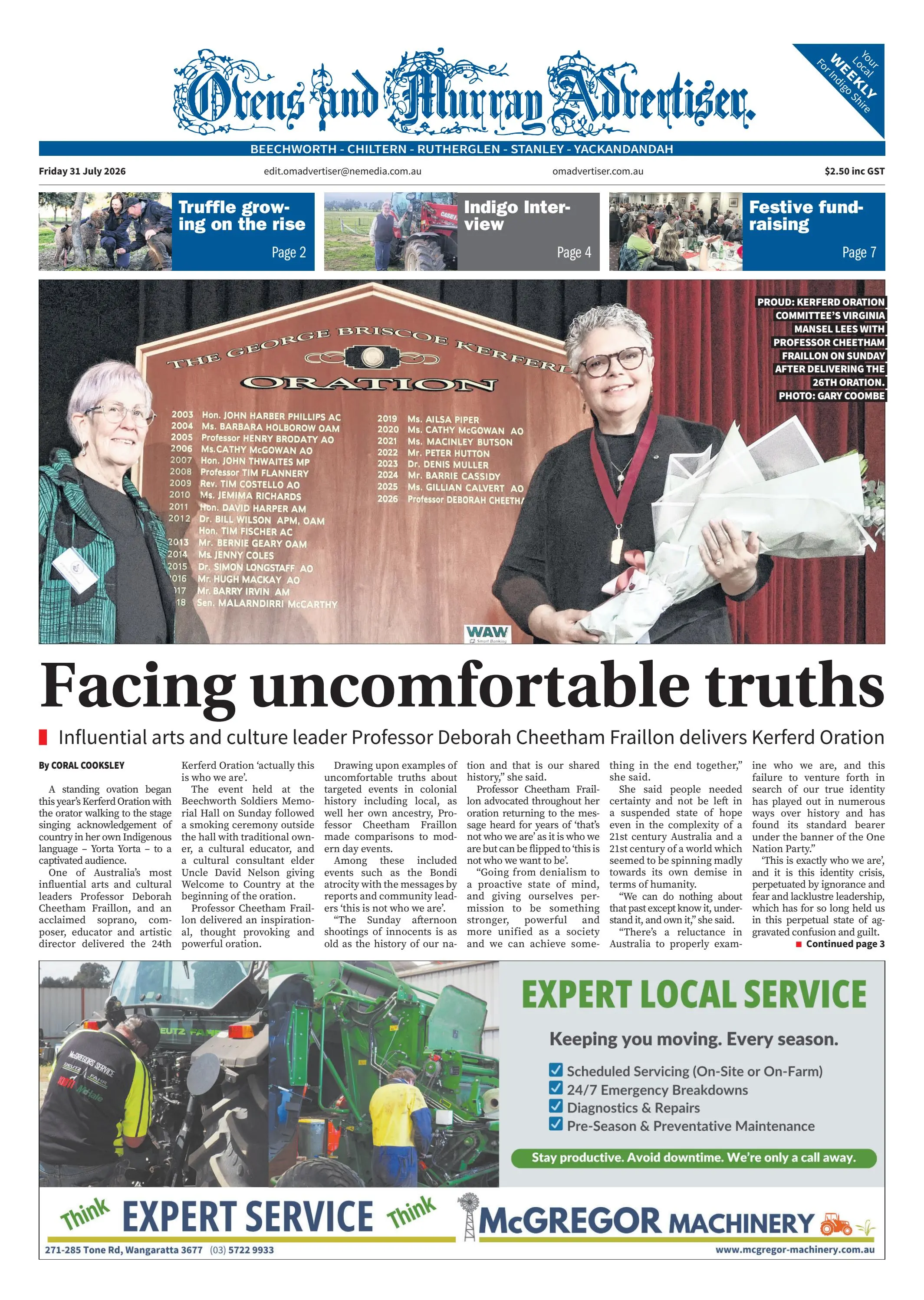 Ovens & Murray Advertiser, Friday 31 July 2026