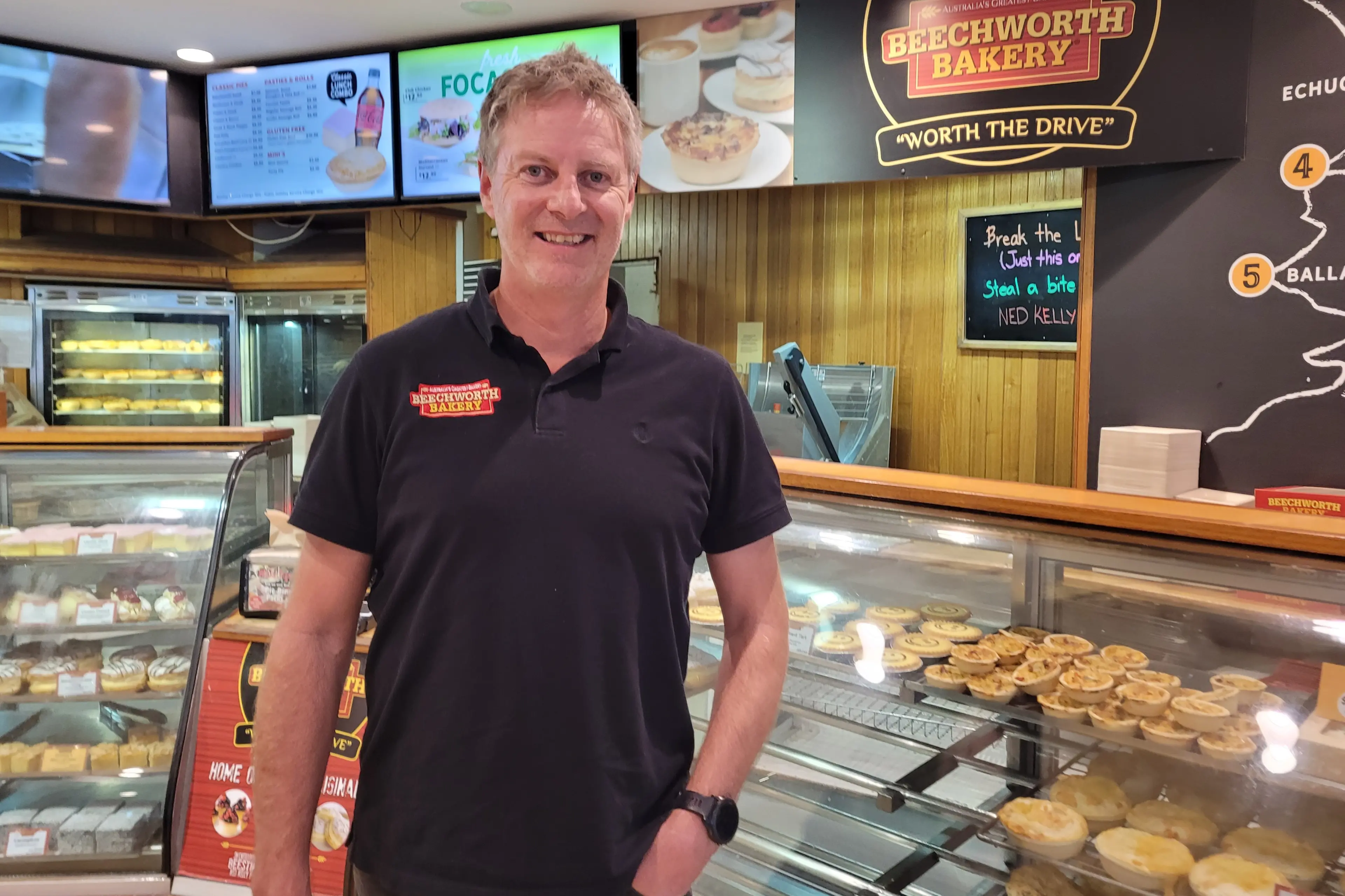 <p>EXCITED: Beechworth Bakery\\u2019s managing director Marty Matassoni looks forward to rolling out a new look in all stores including Camp Street following the success in Albury and Bright stores. PHOTO: Coral Cooksley</p>\\n