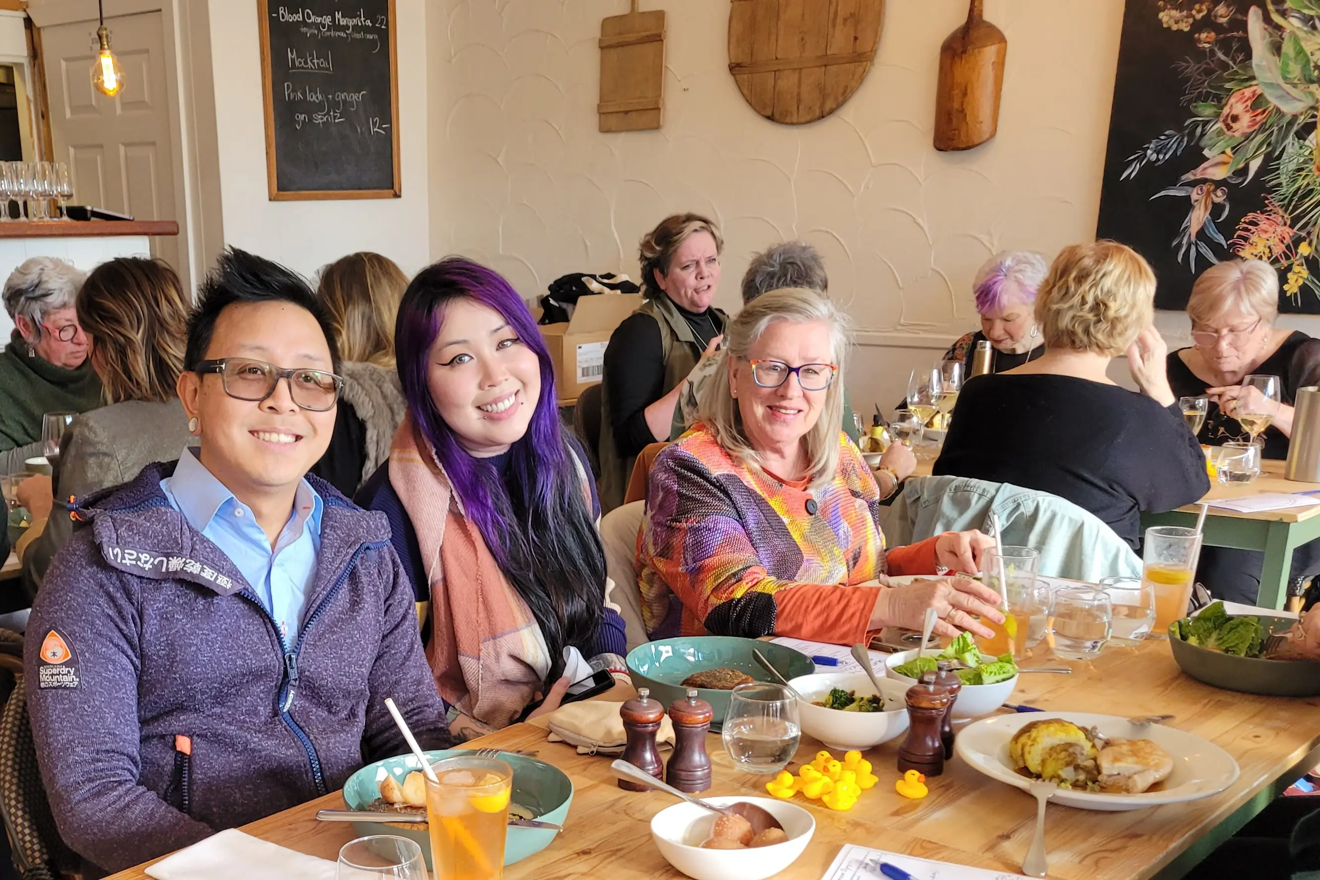 <p>ENJOYED: Jimmy Souly (left) with end-of-life doulas Merry Sae-Lam and Helen Sieker enjoyed a lunch and entertaining afternoon to mark \\u2018Dying to Know Day\\u2019 hosted by the Good2Go Collective on Saturday. PHOTO: Coral Cooksley</p>\\n