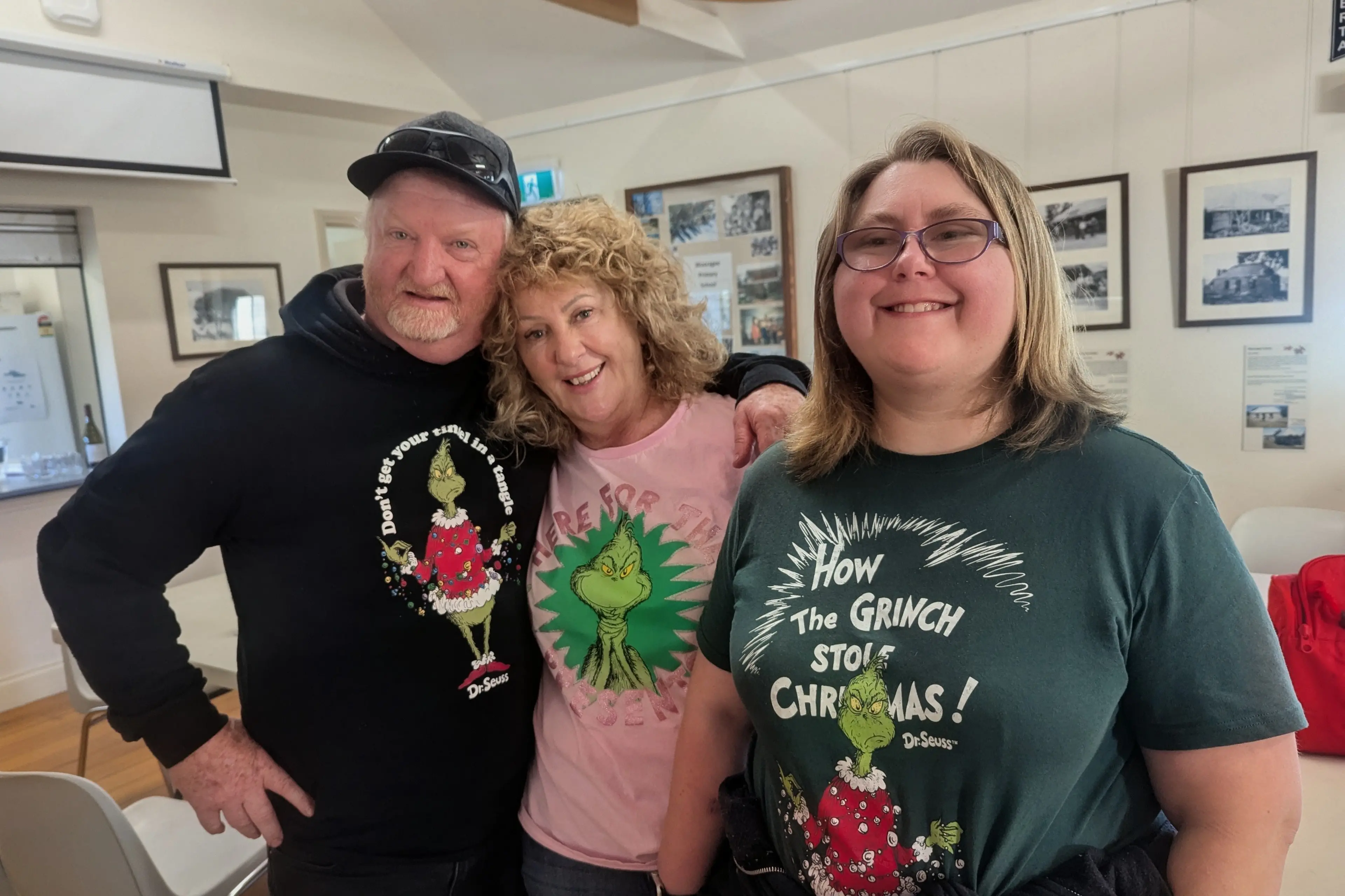 <p>FAMILY FUN: Trevor, Catherine and Brook Arnold had a great time at the Wooragee Neighbourhood Christmas in July event .</p>\\n
