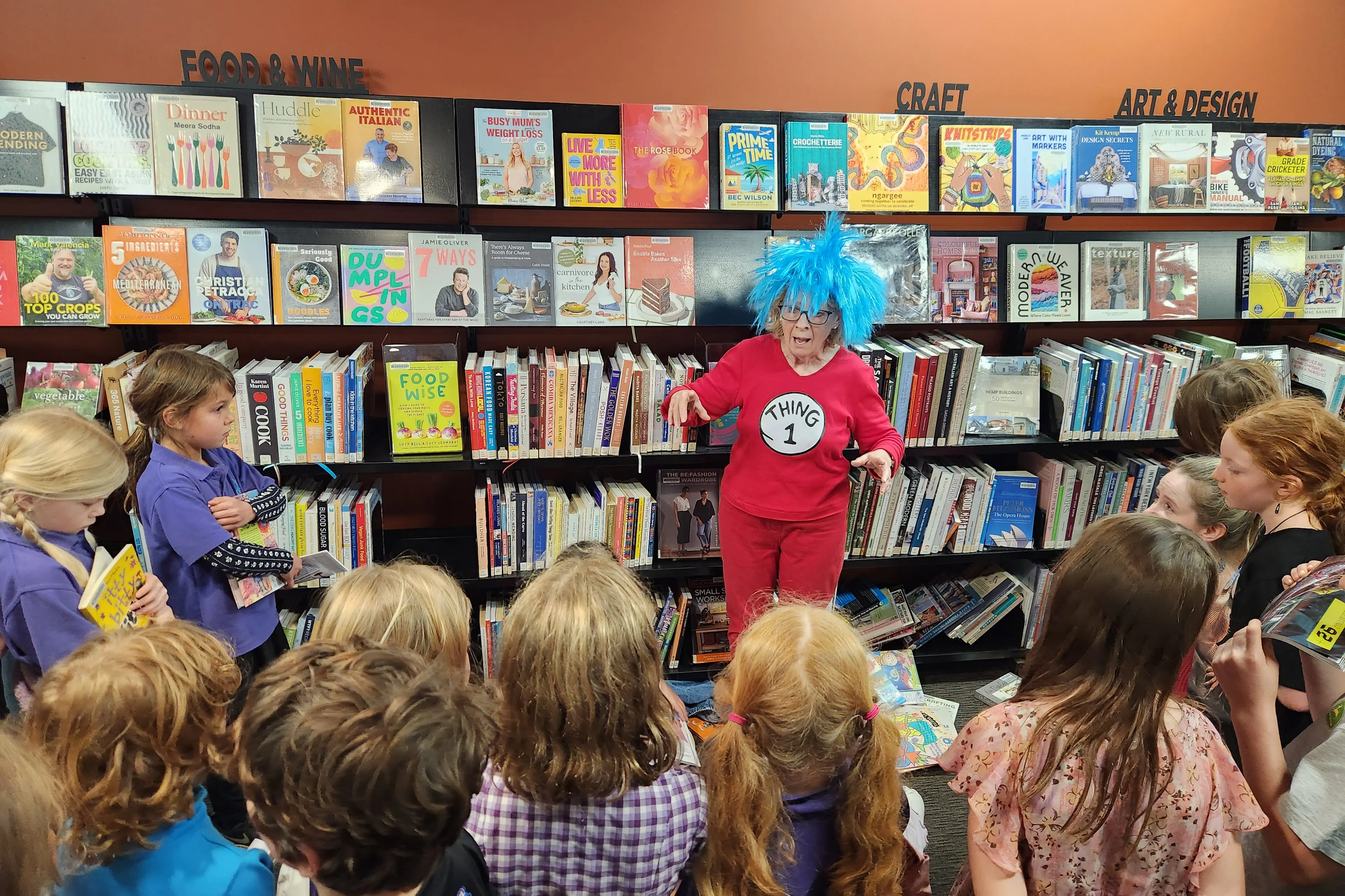 <p>CAPTIVATED: Story teller Anne Shanley with Beechworth Montessori School Cycle 2 students at Beechworth Library story time session for Book Week last week.</p>\\n
