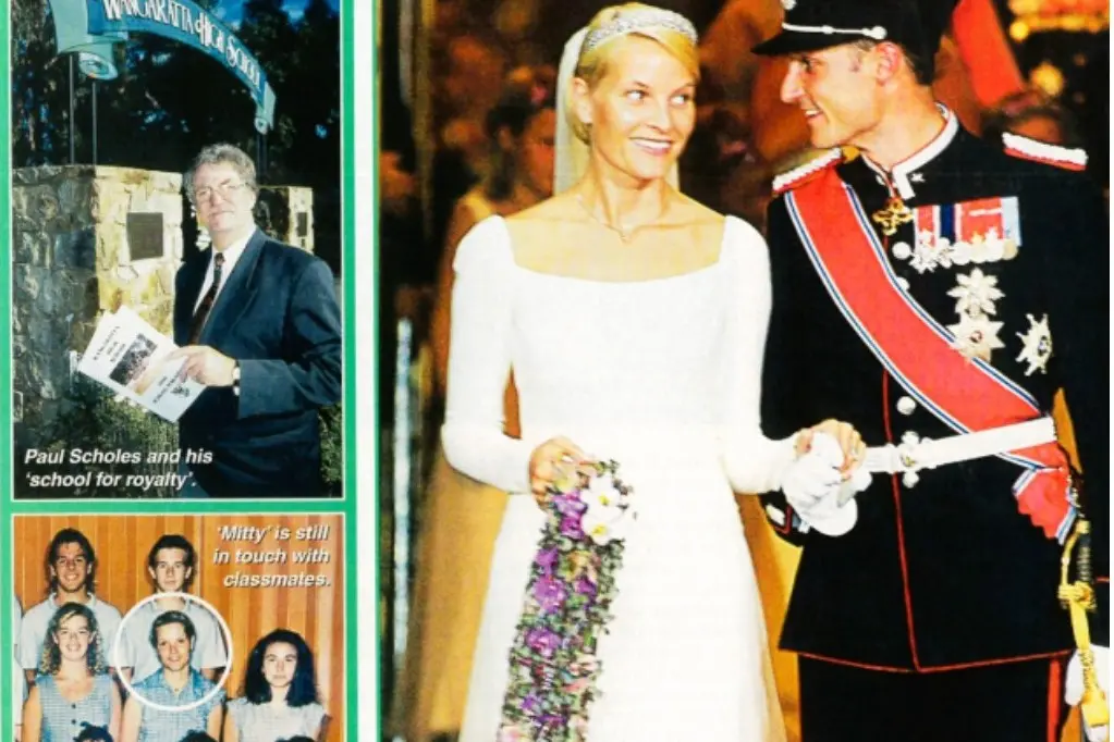 <p>BRUSH WITH FAME: Wangaratta High School\\'s Paul Scholes (top left) was pictured in a 2001 New Idea spread about the royal marriage.</p>\\n