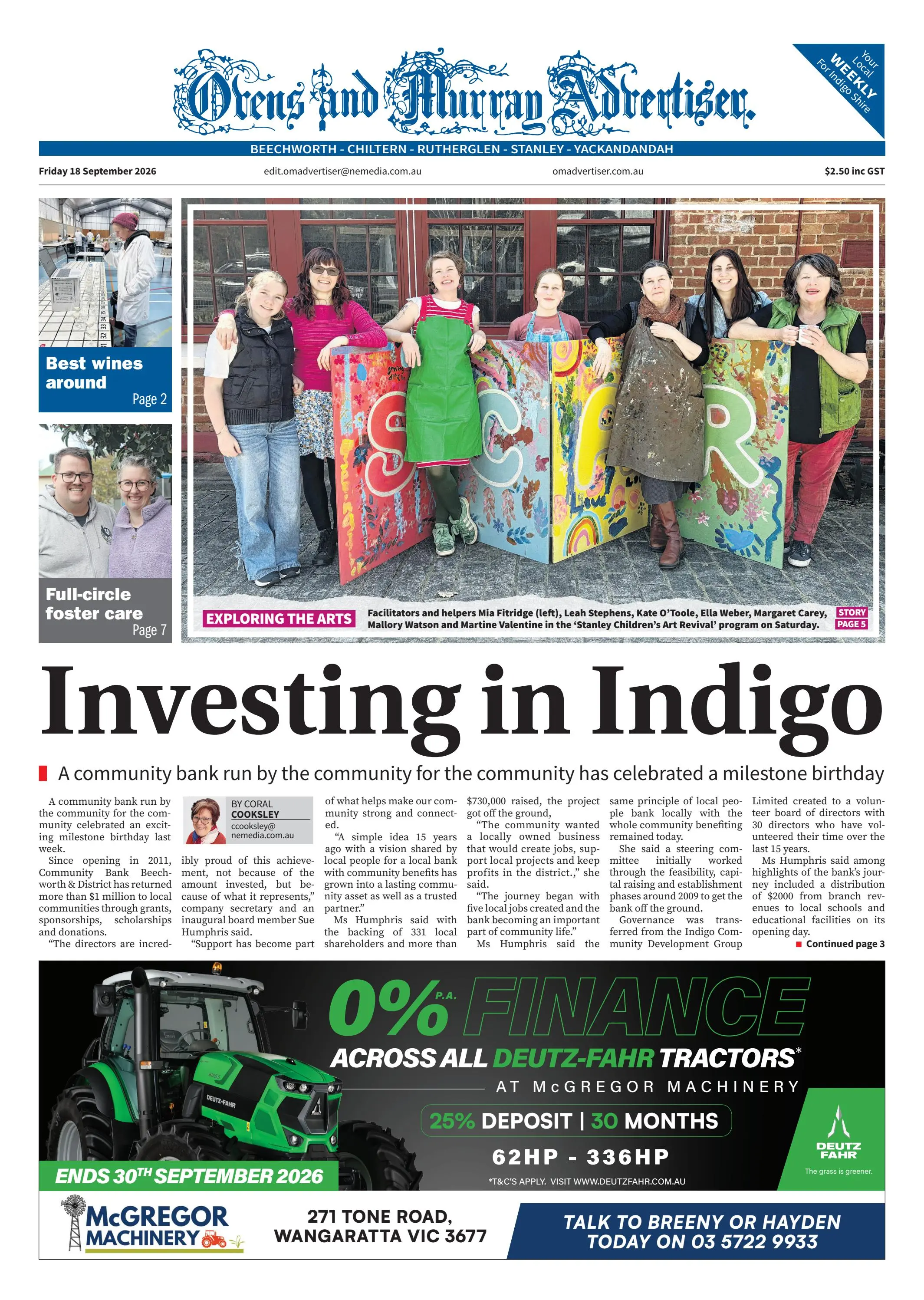 Ovens & Murray Advertiser, Friday, 18 September, 2026