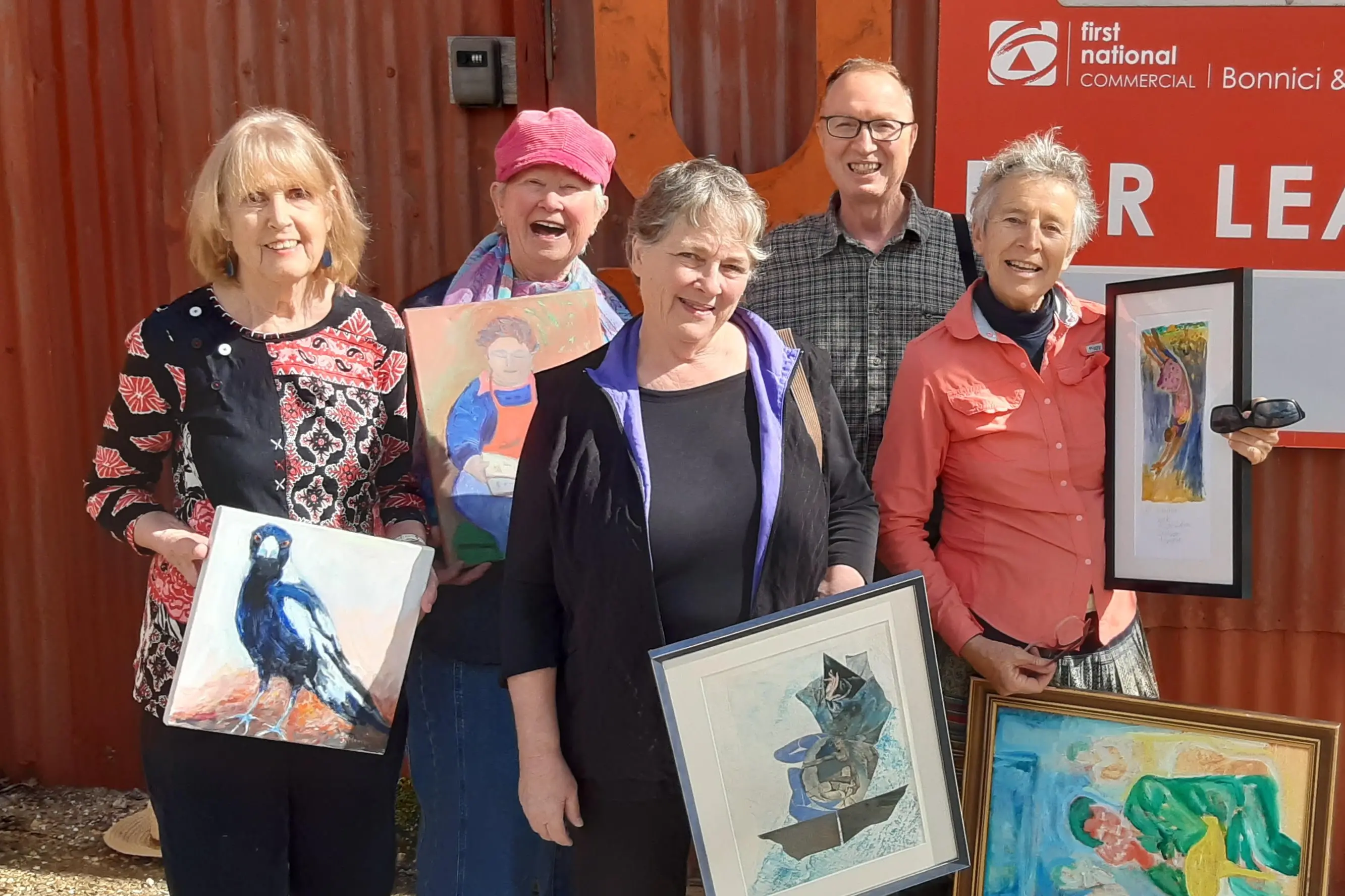 <p>EXCITED: Indigo Shire Creatives\\u2019 co-convenors and exhibiting artists Judi Moncur (left), Jill Keith, Merri Hogan, Darren John Pope and Valerie Crosse will be among a 21-member cohort exhibiting their work in October at the \\u2018Red Shed Show\\u2019. PHOTO: Doug Moncur.</p>\\n