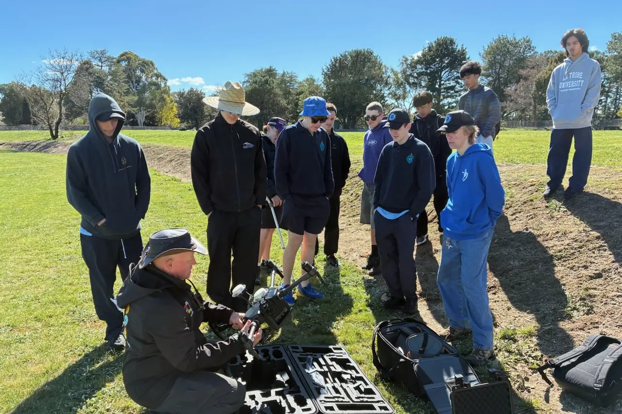 <p>HANDS-ON: Students in the aviation (drone pilot) course are all ears at a recent practical training session hosted by Beechworth Secondary College.</p>\\n