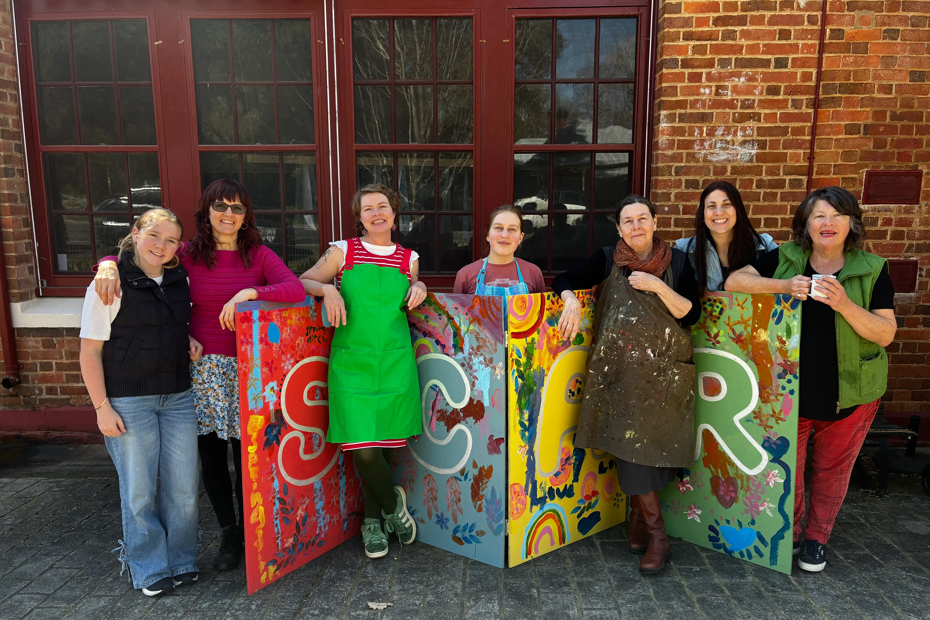 <p>EXPLORING THE ARTS: Facilitators and helpers Mia Fitridge (left), Leah Stephens, Kate O\\u2019Toole, Ella Weber, Margaret Carey, Mallory Watson and Martine Valentine in the \\u2018Stanley Children\\u2019s Art Revival\\u2019 program on Saturday. </p>\\n