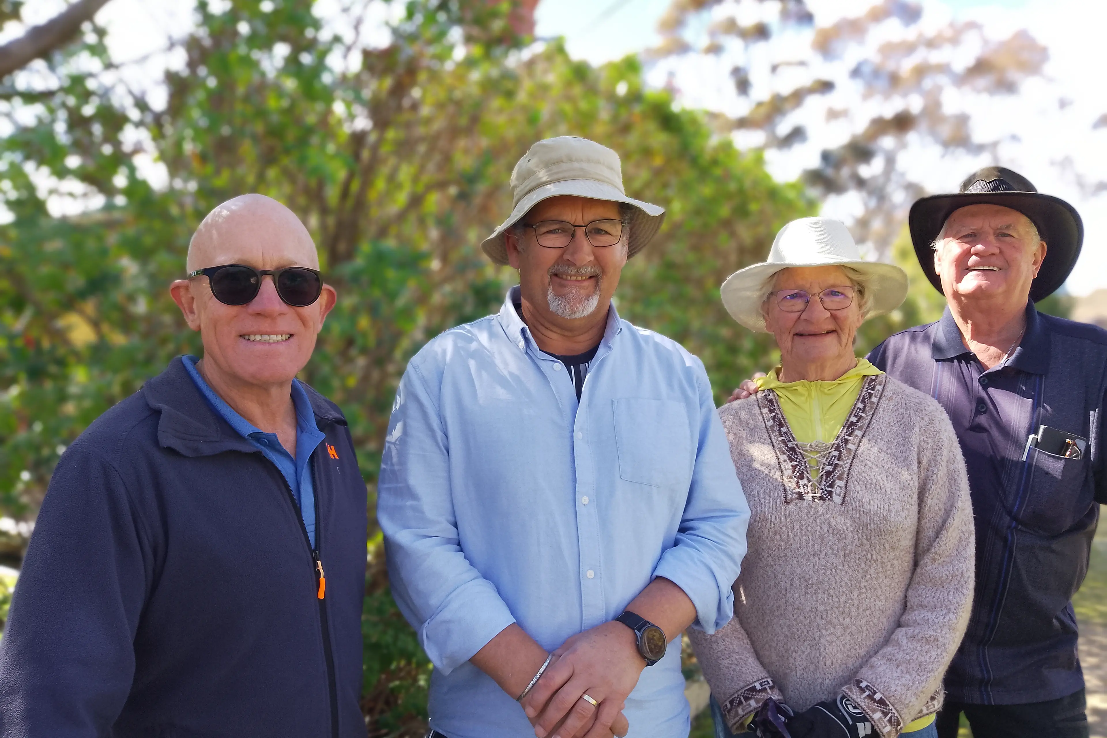 <p>HAPPY PLAYERS: Beechworth Croquet Club members Stephen Burnett (left), David Box, Sue Rue and Alan Holt love the sport and get-togethers.</p>\\n