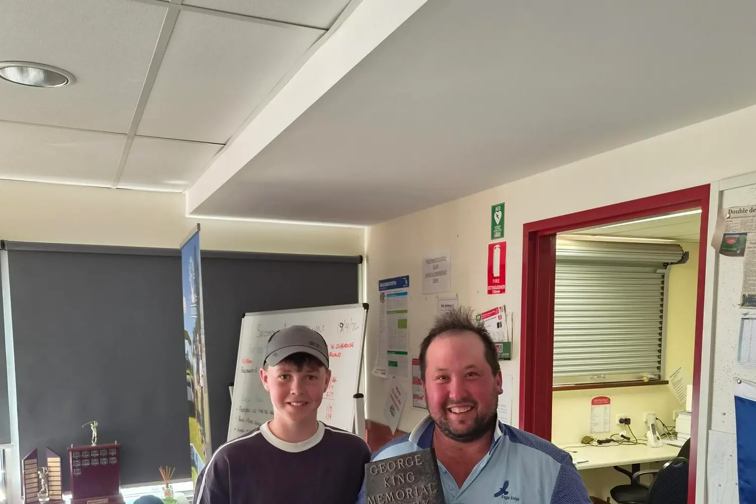 <p>BIG DAYS OUT: George Pfahlert (left) blitzed the Men\\'s Stableford field on Sunday at Beechworth while Dylan Pool took home the George King Memorial trophy after winning the final matchplay against Jacko Wells.</p>\\n